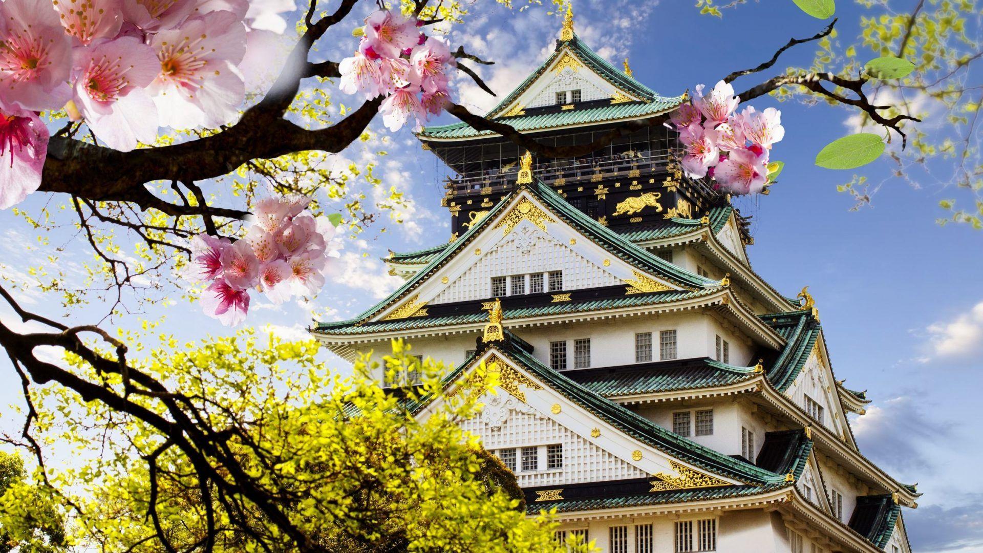 1920x1080 Castle In Japan Desktop Wallpaper Background HD :