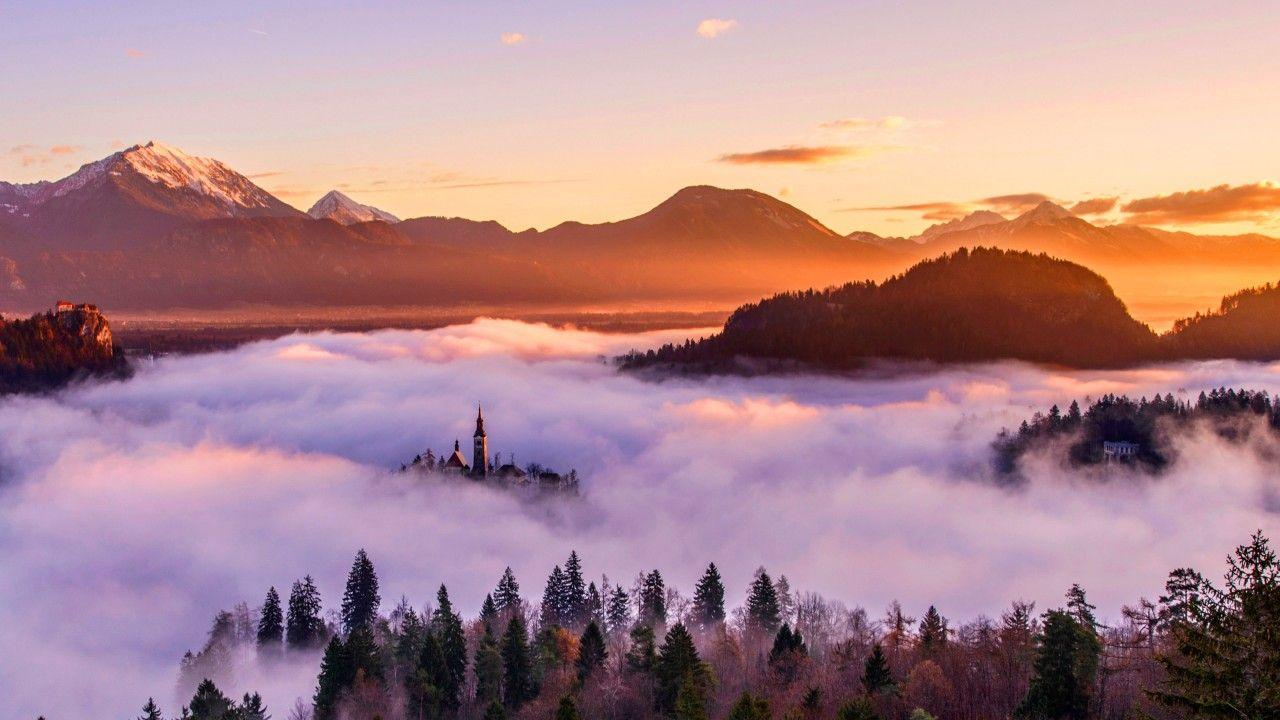 1280x720 Wallpaper Sunset, Mountains, HD, Nature