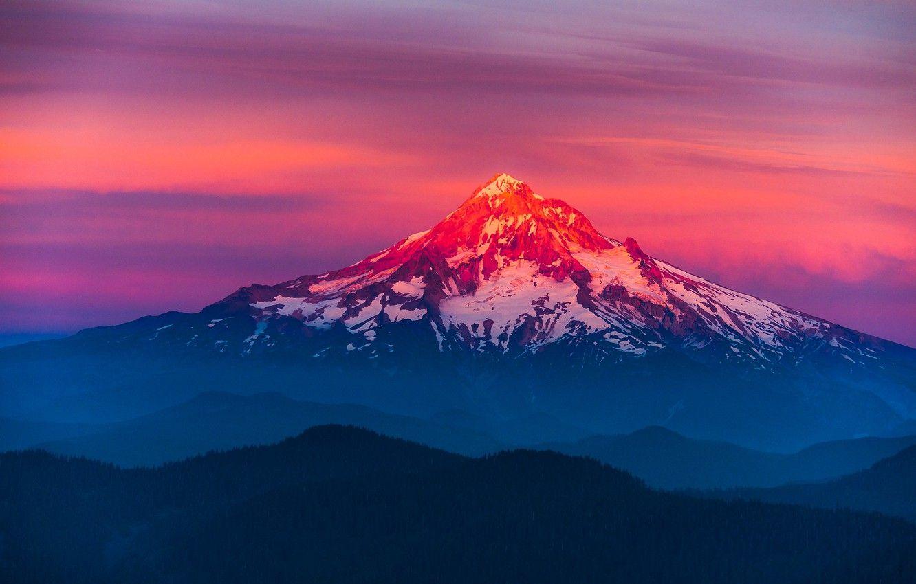 1332x850 Wallpaper landscape, sunset, mountains, nature, sunset, Larch