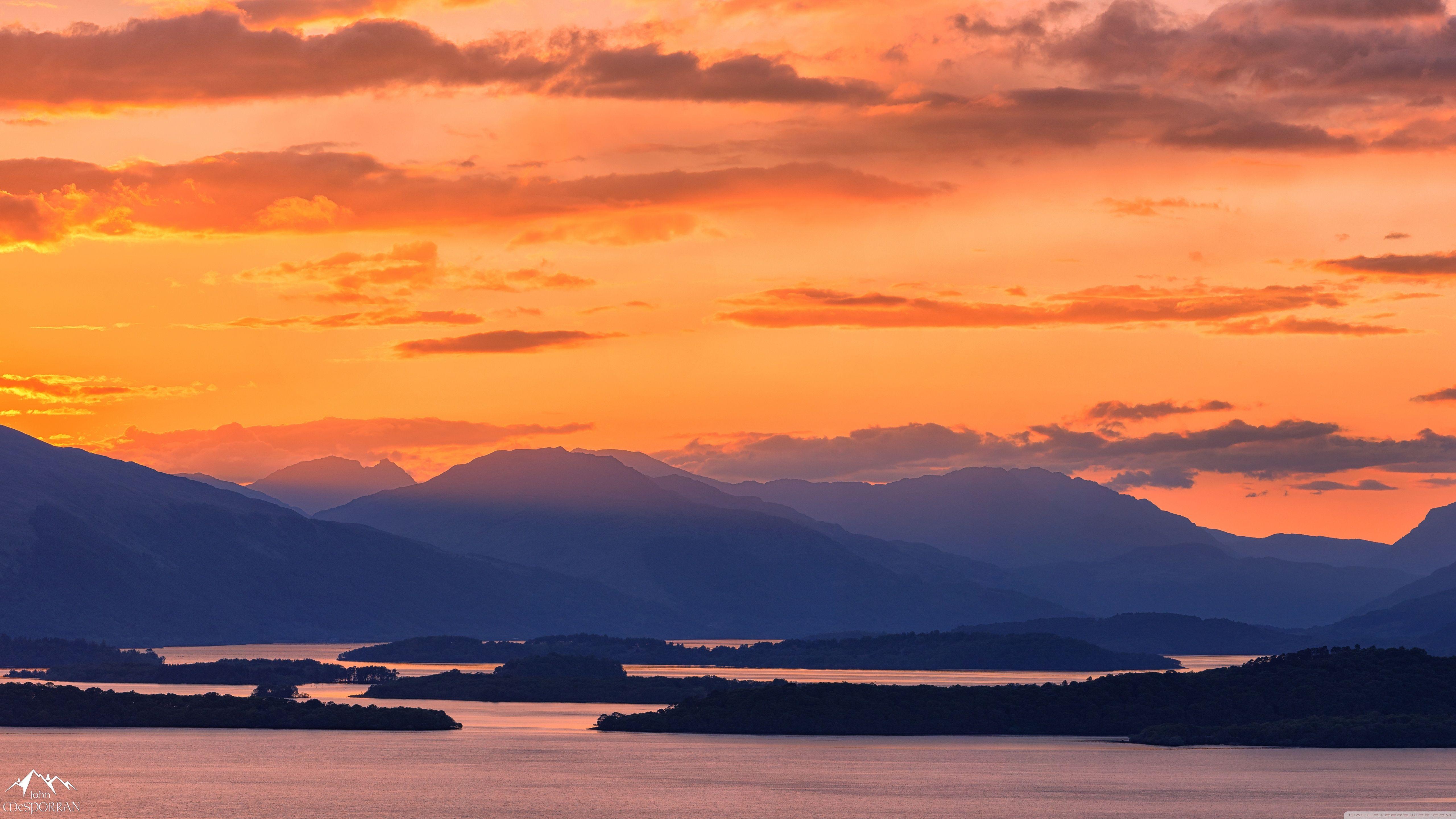 5120x2880 Amazing Sunset Mountains Ultra HD Desktop Background Wallpaper