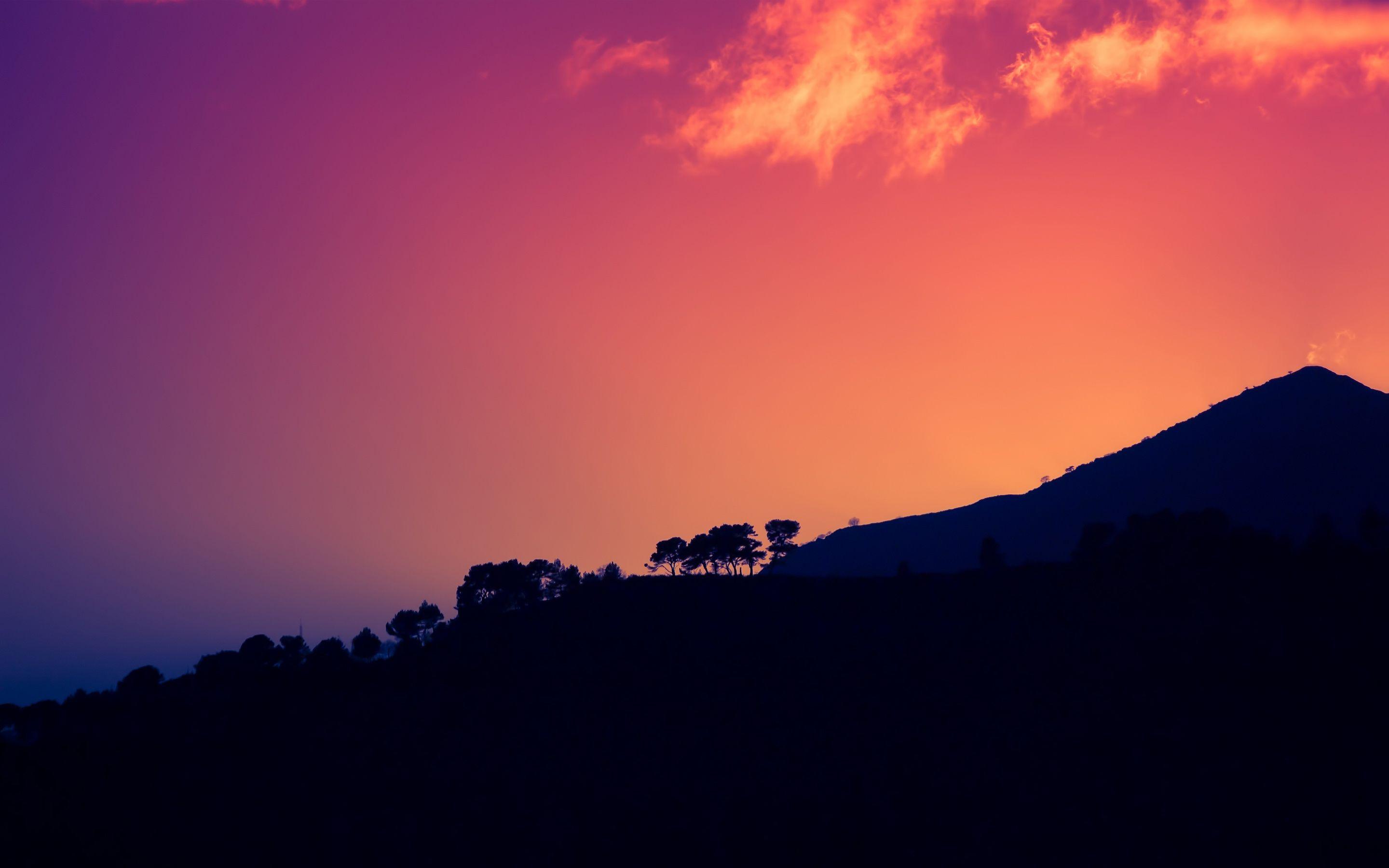 2880x1800 Download 2880x1800 Italy, Sunset, Mountains, Trees Wallpaper