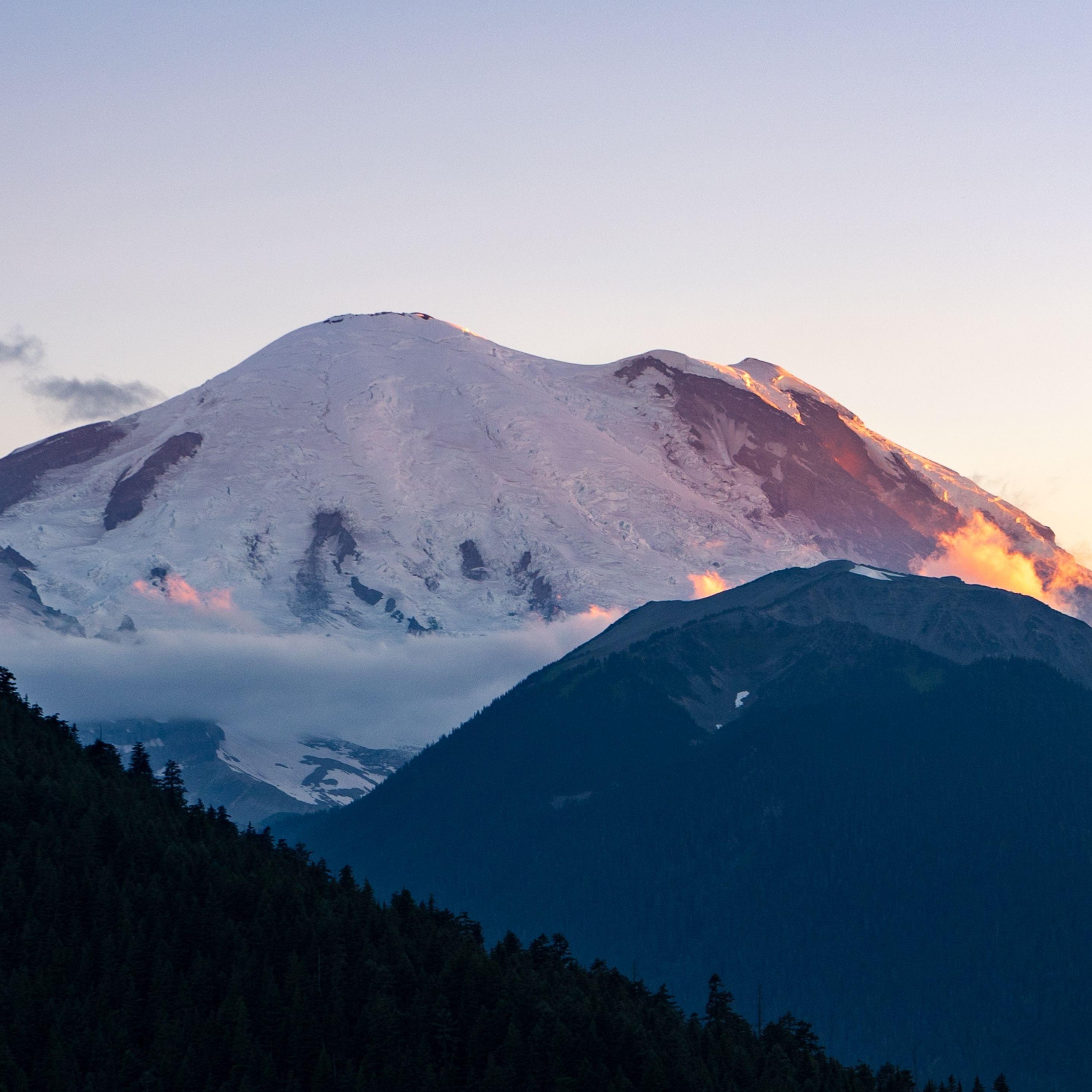 2932x2932 Glacier Sunset Mountains iPad Pro Retina Display HD 4k