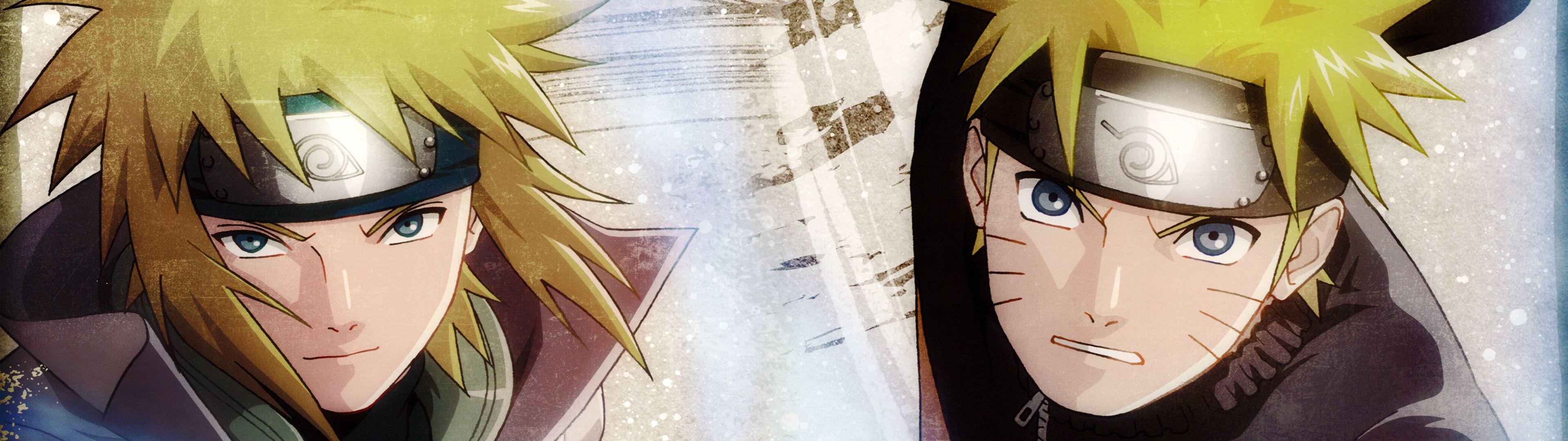 3840x1080 Naruto Shippuuden, Uzumaki Naruto, Namikaze Minato, Ninjas, Blue Eyes, Blonde Wallpaper HD / Desktop and Mobile Background