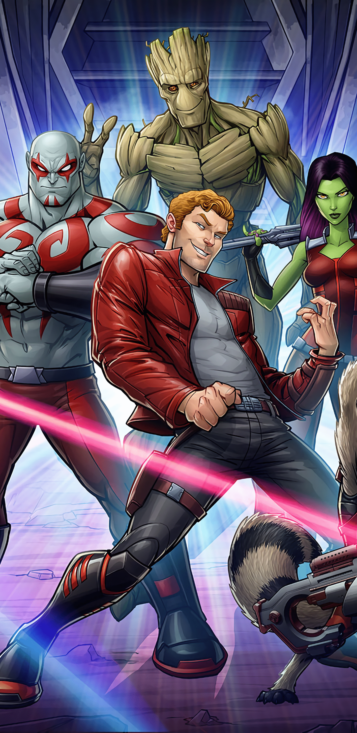 1440x2960 Download 1440x2960 Guardians Of The Galaxy, Rocket Raccoon, Gamora