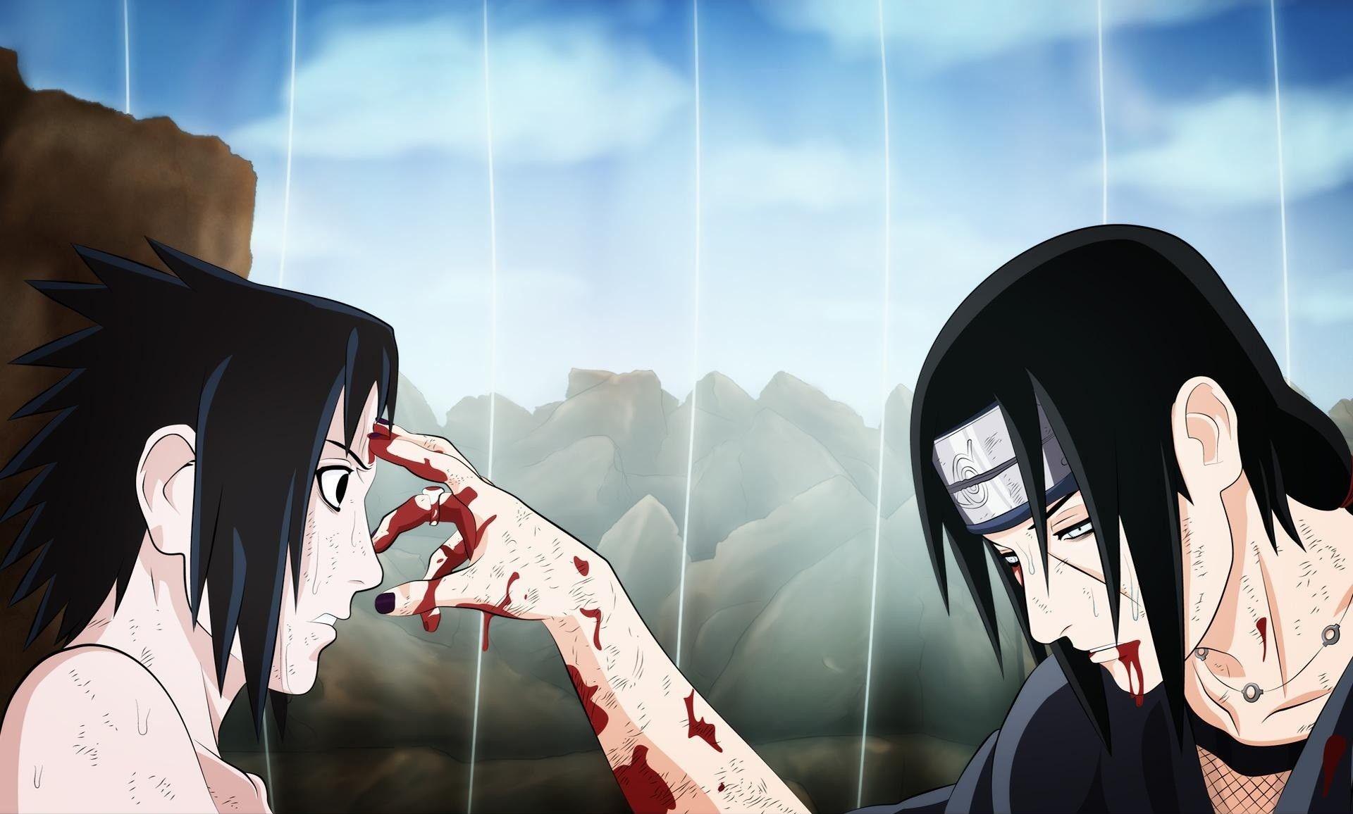 1920x1156 clouds, nature, blood, Uchiha Sasuke, Uchiha Itachi, black eyes