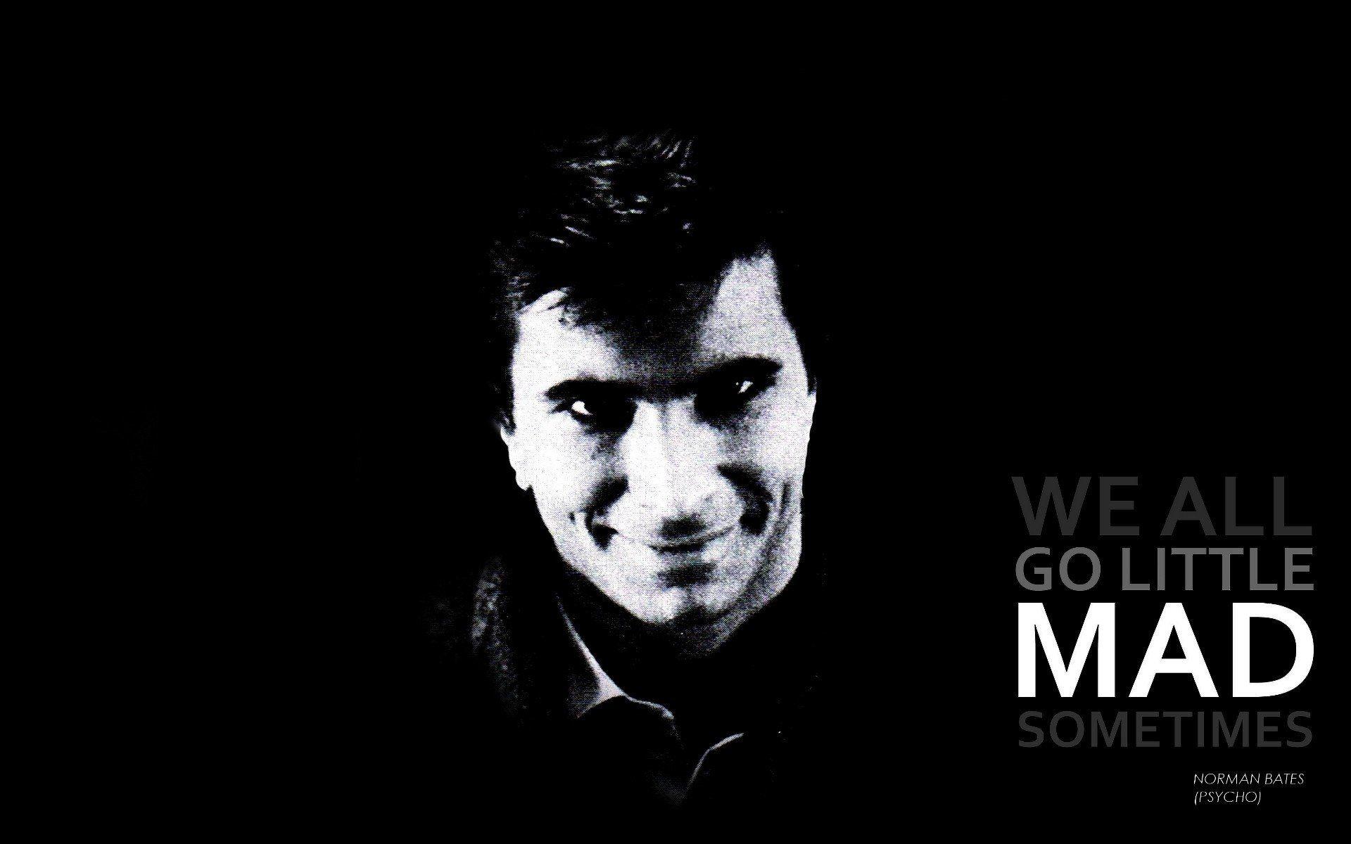 1920x1200 Quotes psycho grayscale Alfred Hitchcock Anthony Perkins Norman