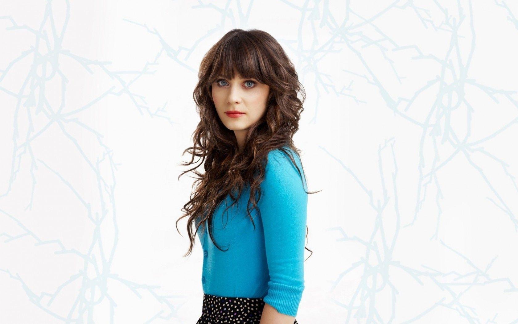 1680x1050 Download 1680x1050 Zooey Deschanel, Red Lipstick, Blue Eyes
