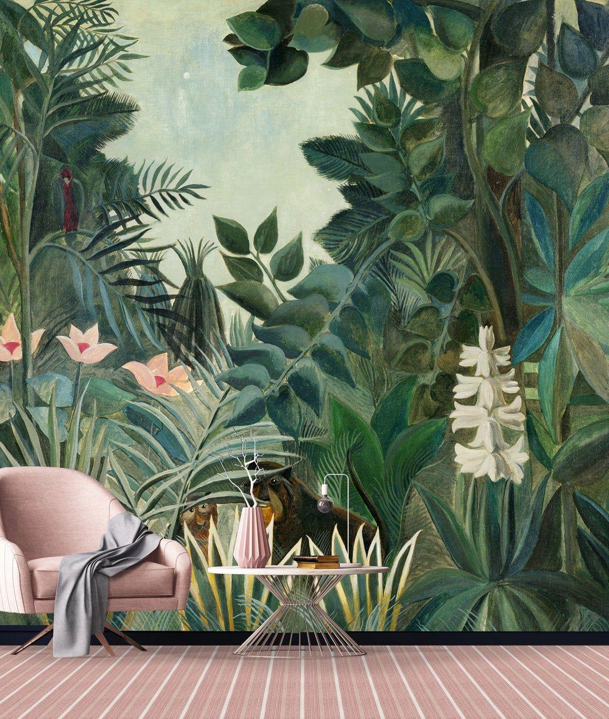 1200x1417 The Equatorial Jungle by Henri Rousseau Wall Mural Hand. Jungle art, Art prints, National gallery of art