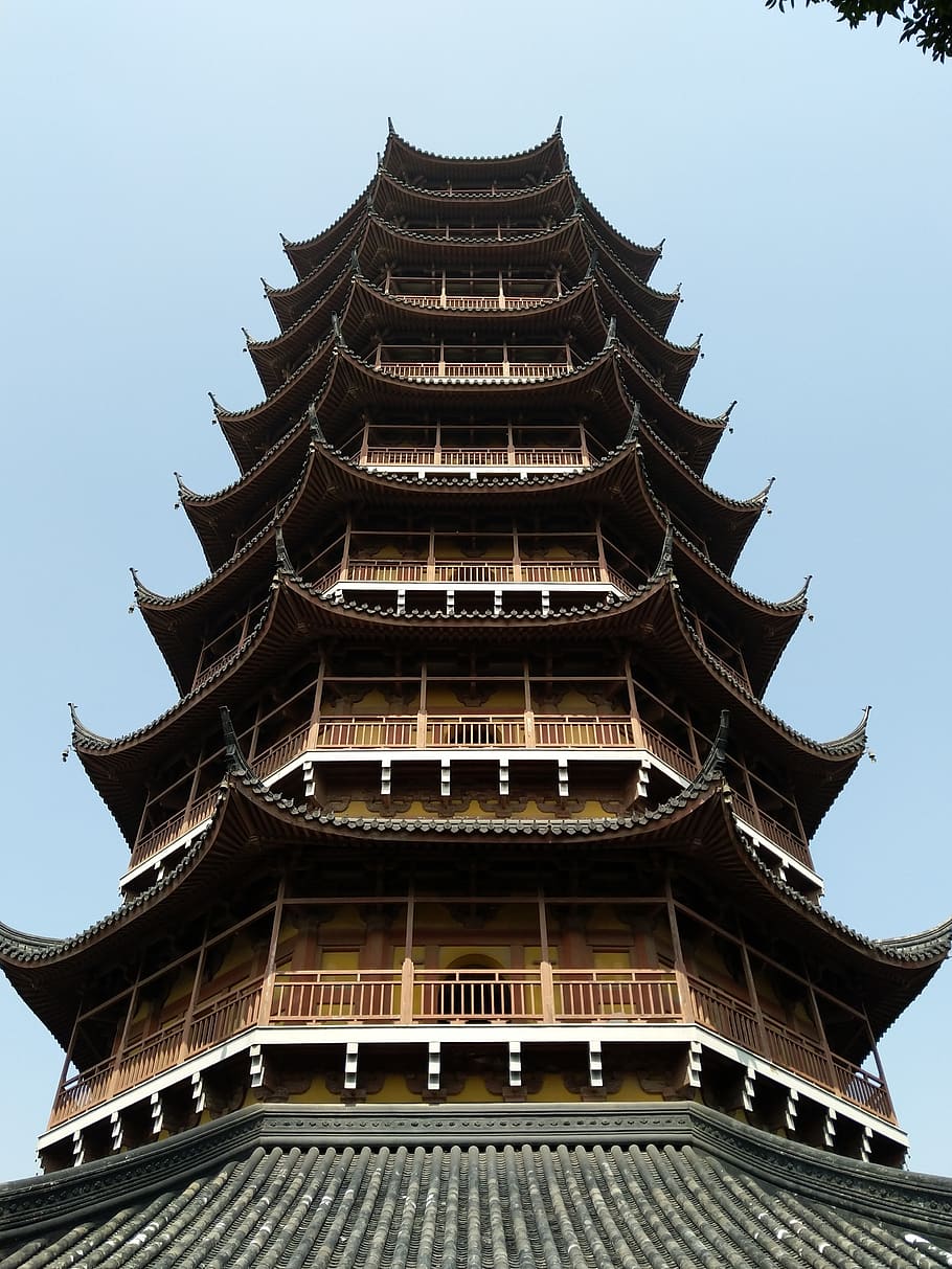 910x1213 HD wallpaper: chinese tower, architecture, suzhou, built structure