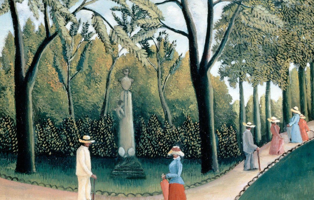 1332x850 Wallpaper Park, people, picture, walk, Henri Rousseau