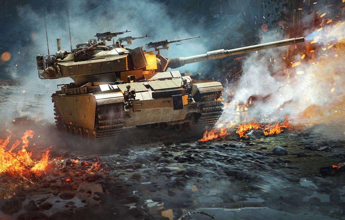 1332x850 Wallpaper The game, Fire, Weapons, Flame, Tank, Shot, Technique