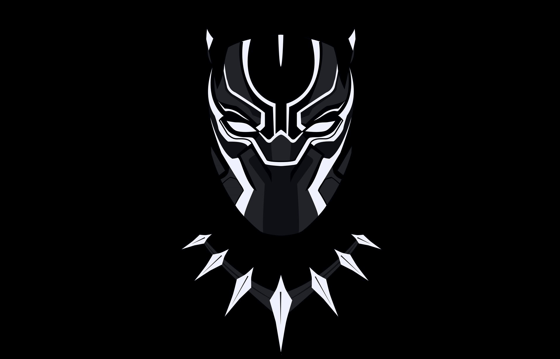 1920x1232 #superhero, #minimalism, #black background, #Black Panther