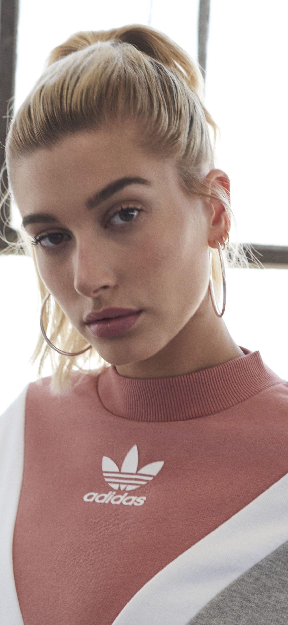 1125x2436 Download 1125x2436 wallpaper hailey baldwin, adidas x campaign