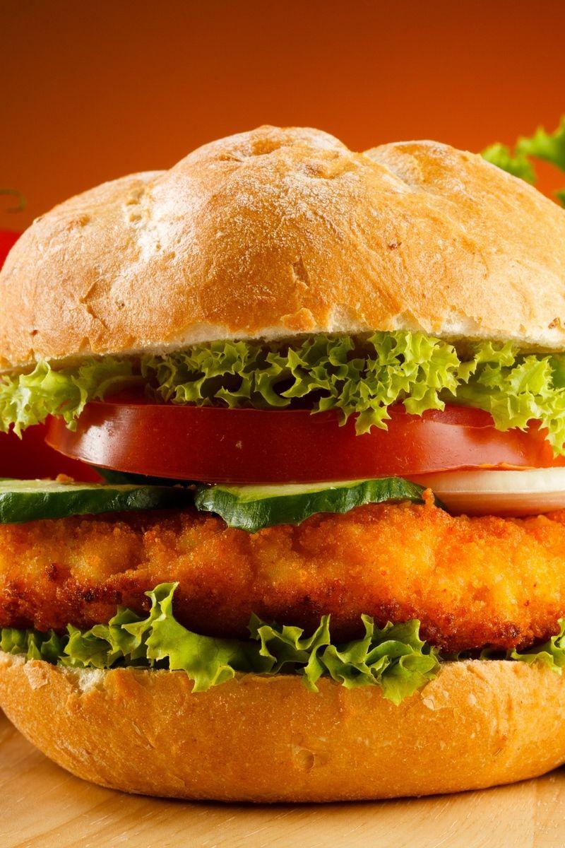800x1200 Download wallpaper 800x1200 burger, meat, vegetables, bread roll