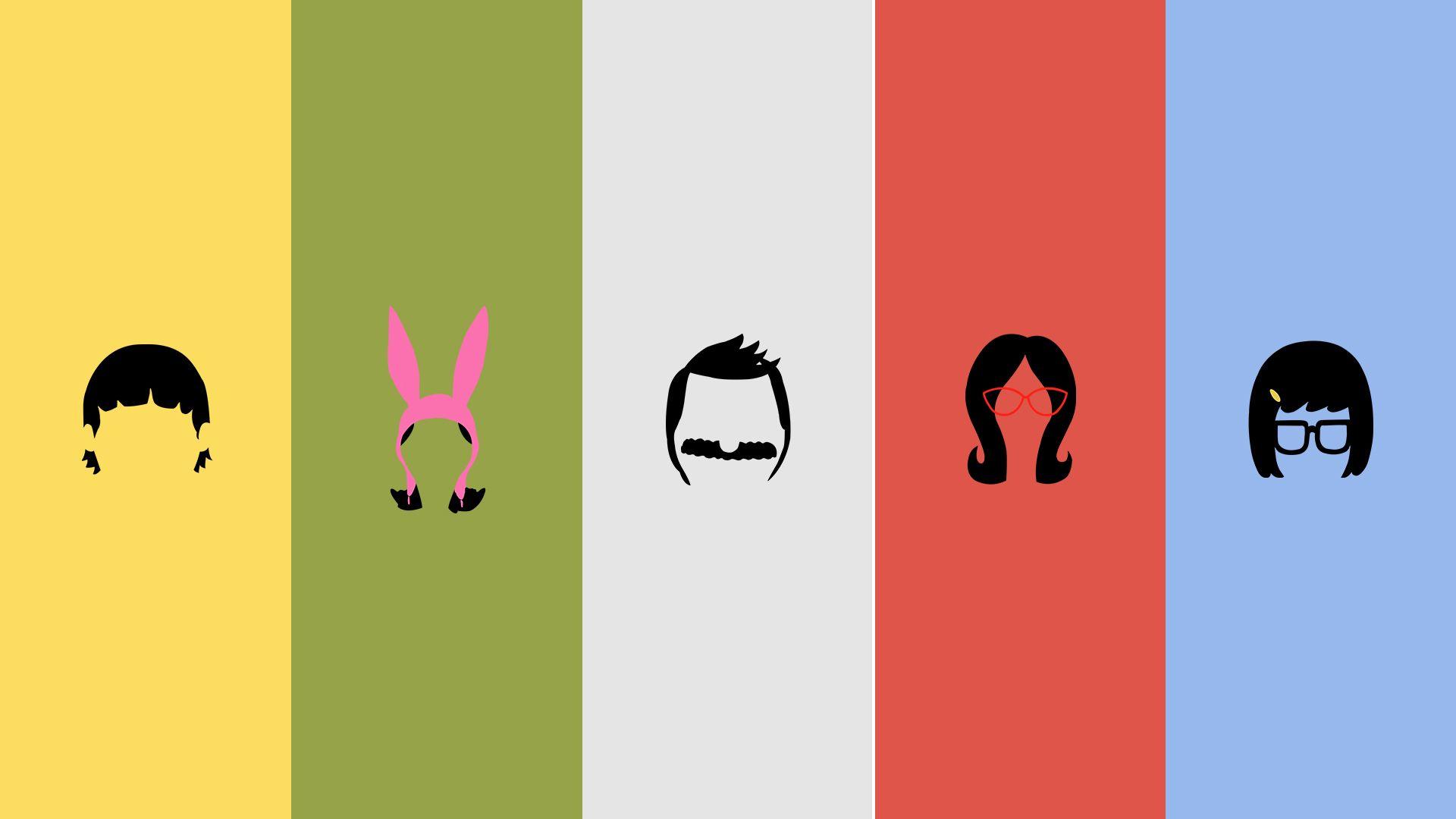 1920x1080 Minimalist Bob's Burger Family Wallpaper