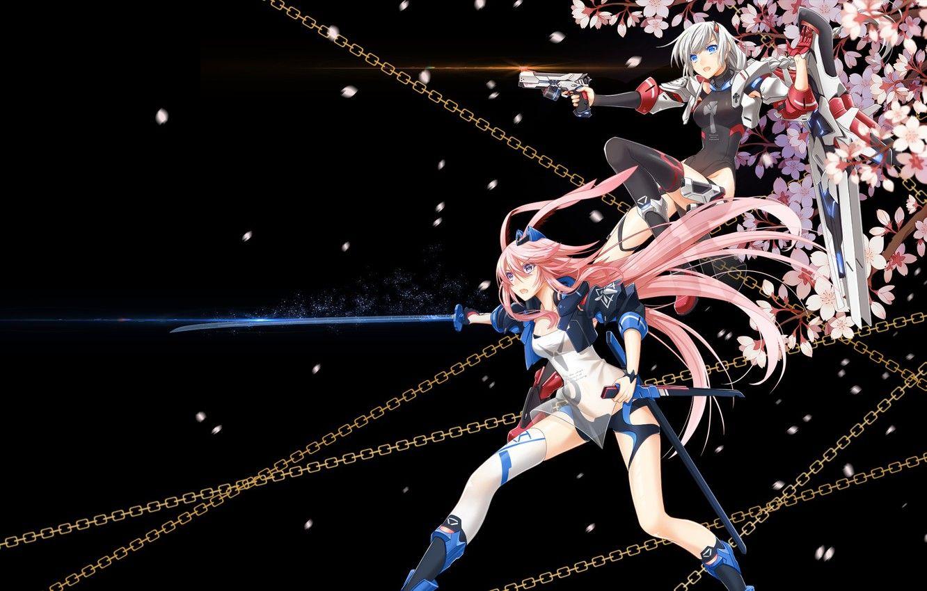 1332x850 Wallpaper girl, anime, art, chain, benghuai xueyuan, yae sakura