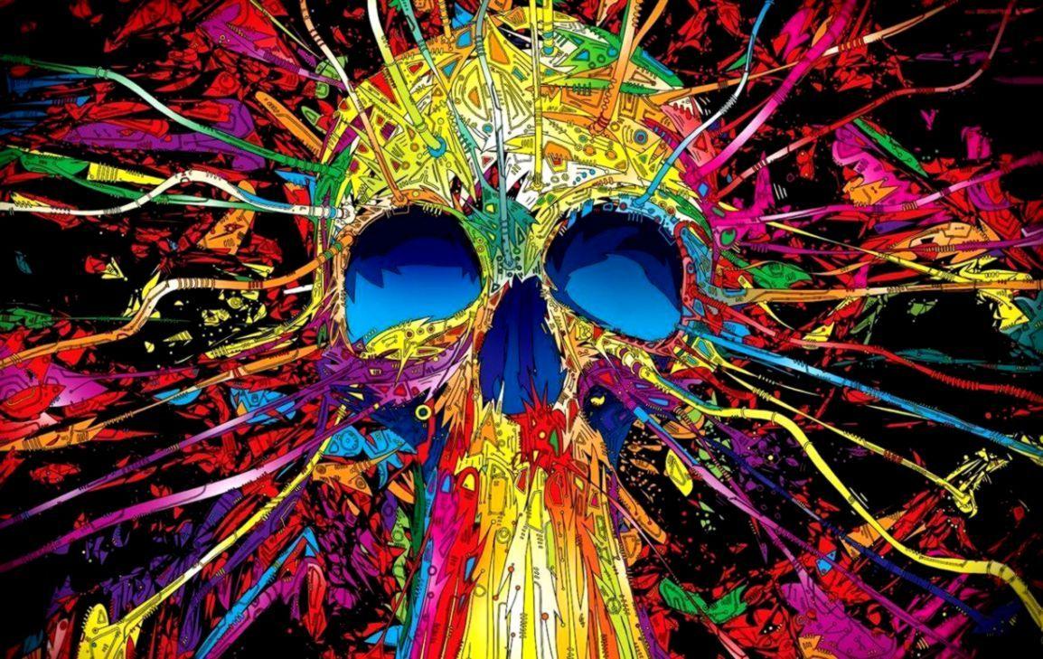 1154x729 Abstract Skull Wallpaper Anime