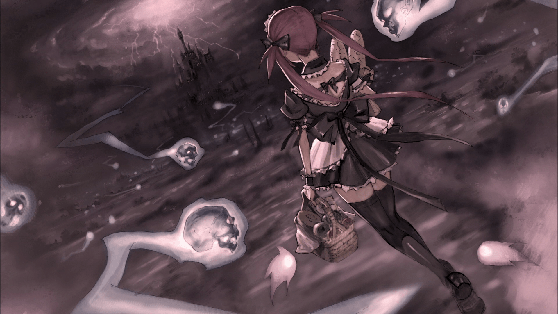 1920x1080 Queen&;s Blade Anime girl skull wallpaperx1080