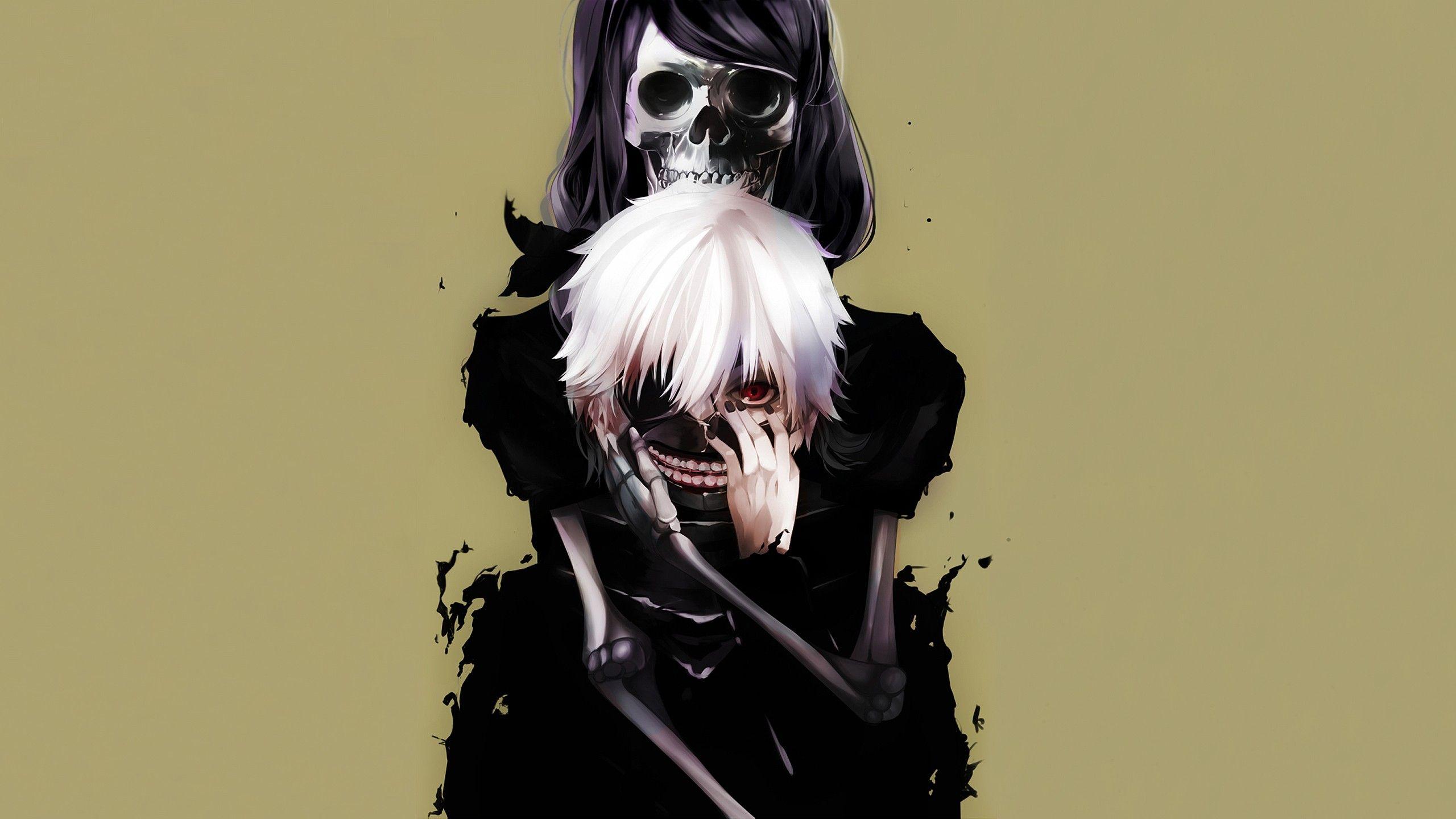 2560x1440 tokyo ghoul, kaneki ken, skull Wallpaper, HD Anime 4K Wallpaper