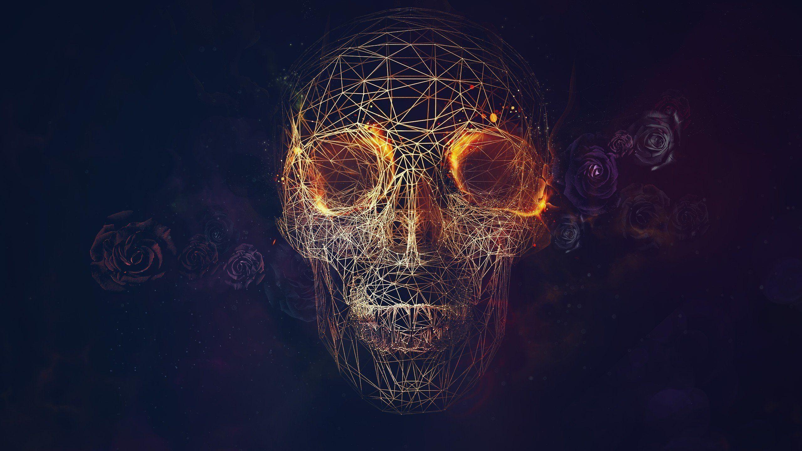 2560x1440 skull 4K wallpaper for your desktop or mobile screen free