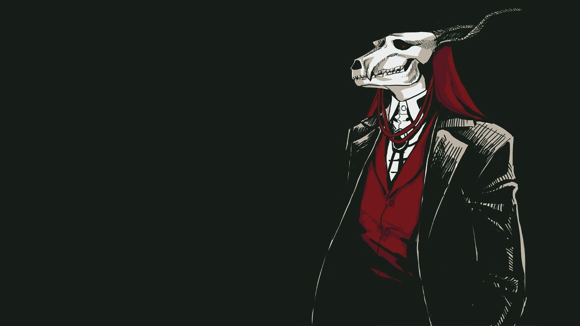 1920x1080 Anime, manga, Mahoutsukai no Yome, Elias Ainsworth, skull, simple