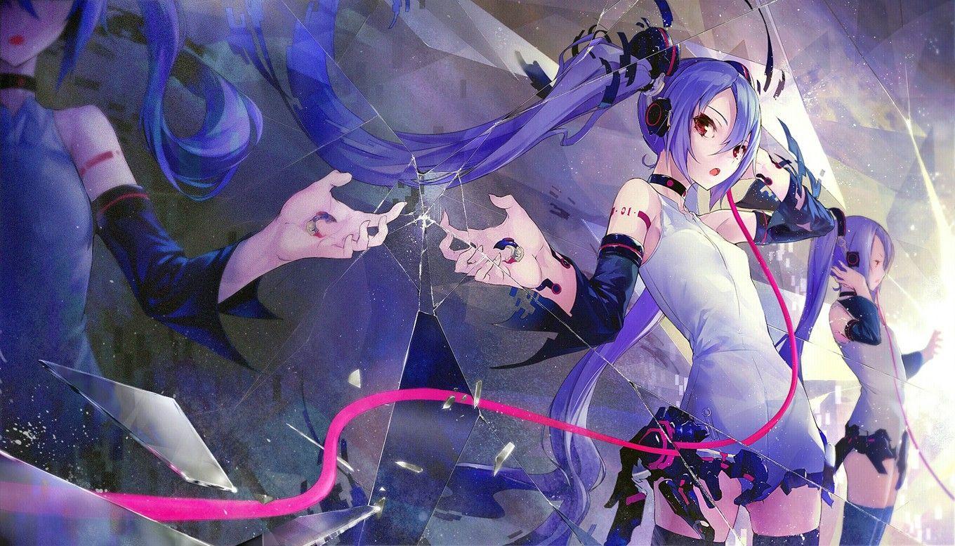 1360x777 #anime girls, #Vocaloid, #Hatsune Miku, #anime, #broken