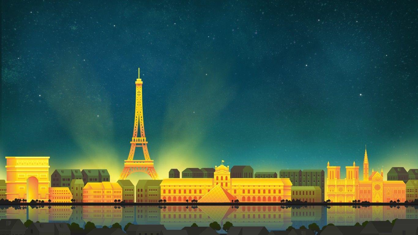1366x768 Paris Eiffel Tower Minimalist 1366x768 Resolution HD 4k