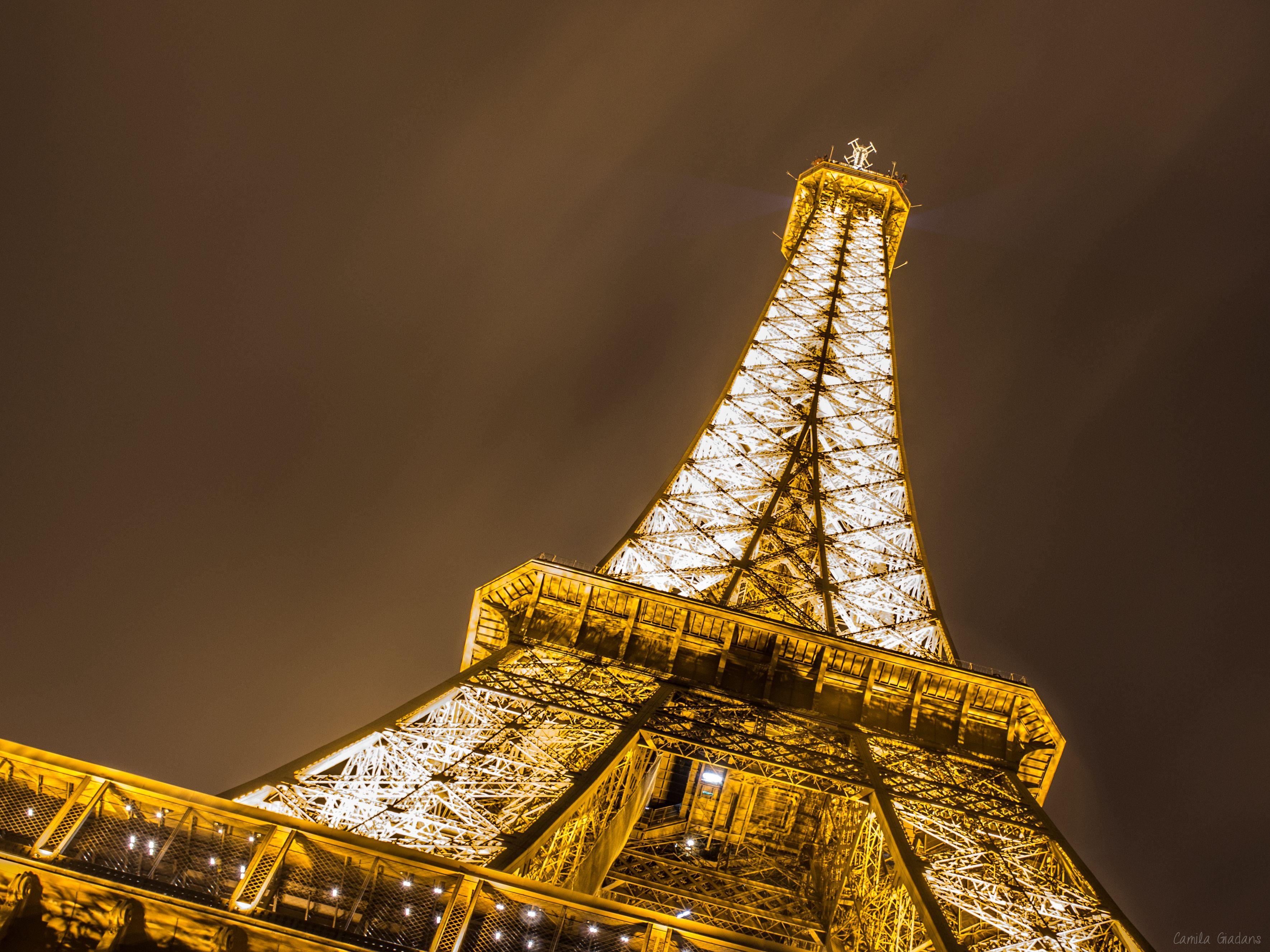3540x2655 Photos Paris Eiffel Tower France night time Cities 3540x2655