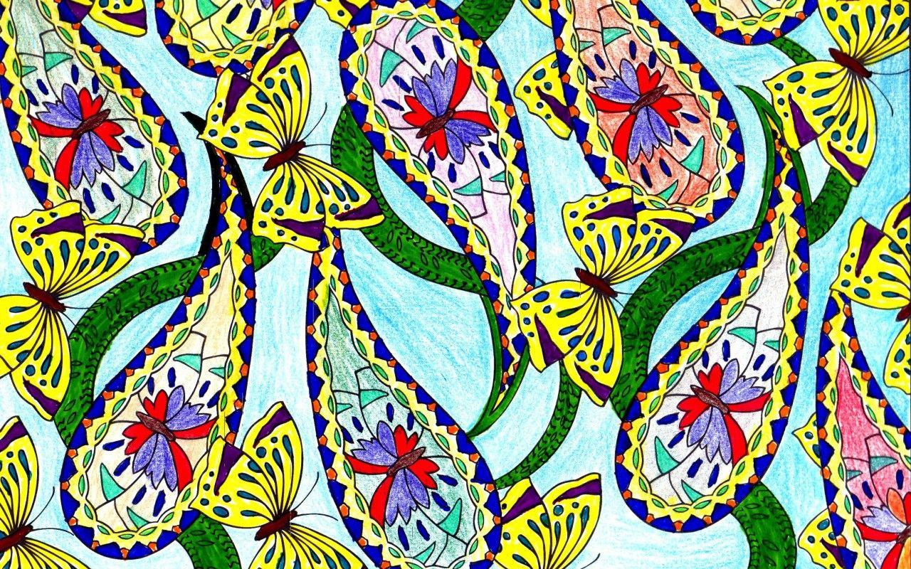 1280x800 Butterflys & Abstract Leaves wallpaper. Butterflys & Abstract