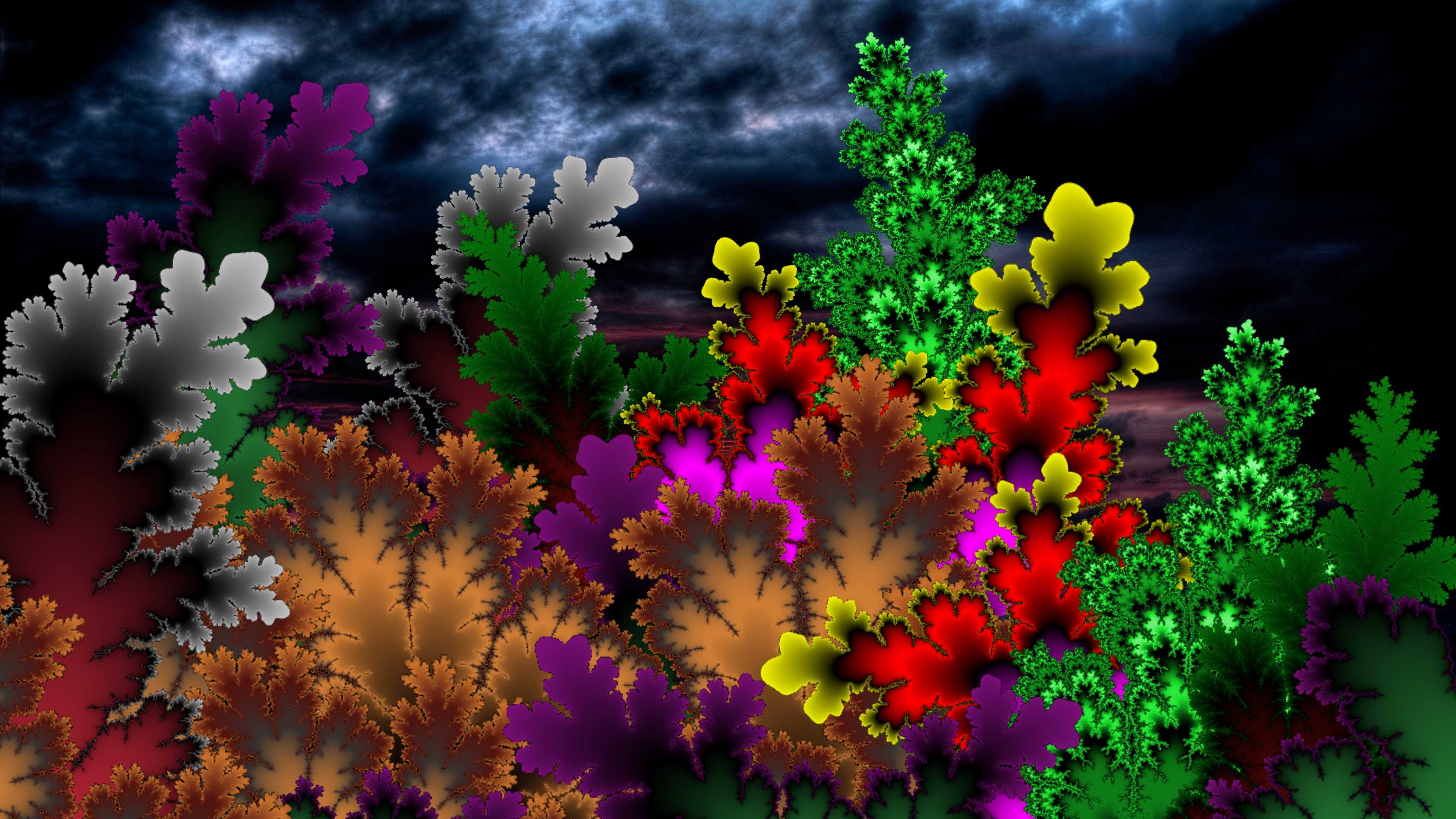 3840x2160 Abstract Colorful Leaves 4k Ultra HD Wallpaper