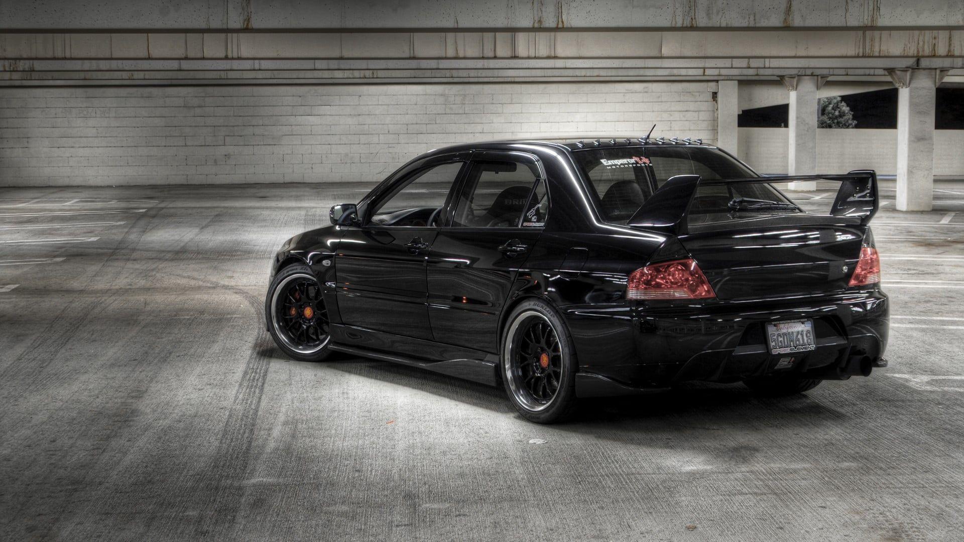 1920x1080 Black sedan, Mitsubishi Lancer, Mitsubishi Lancer EVO, car