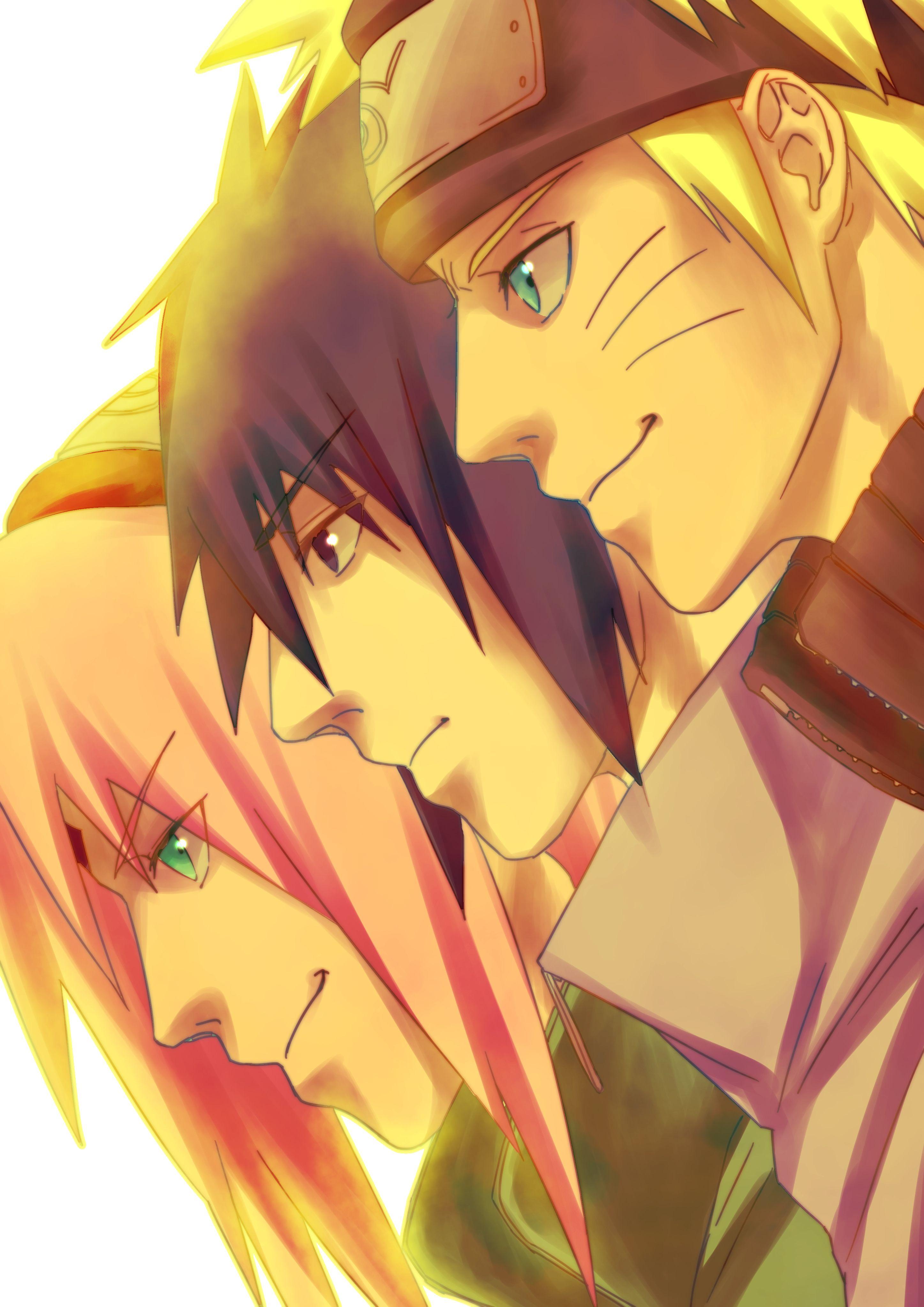 Naruto Sasuke Sakura, anime, animes, desenhos, team 7, HD phone wallpaper