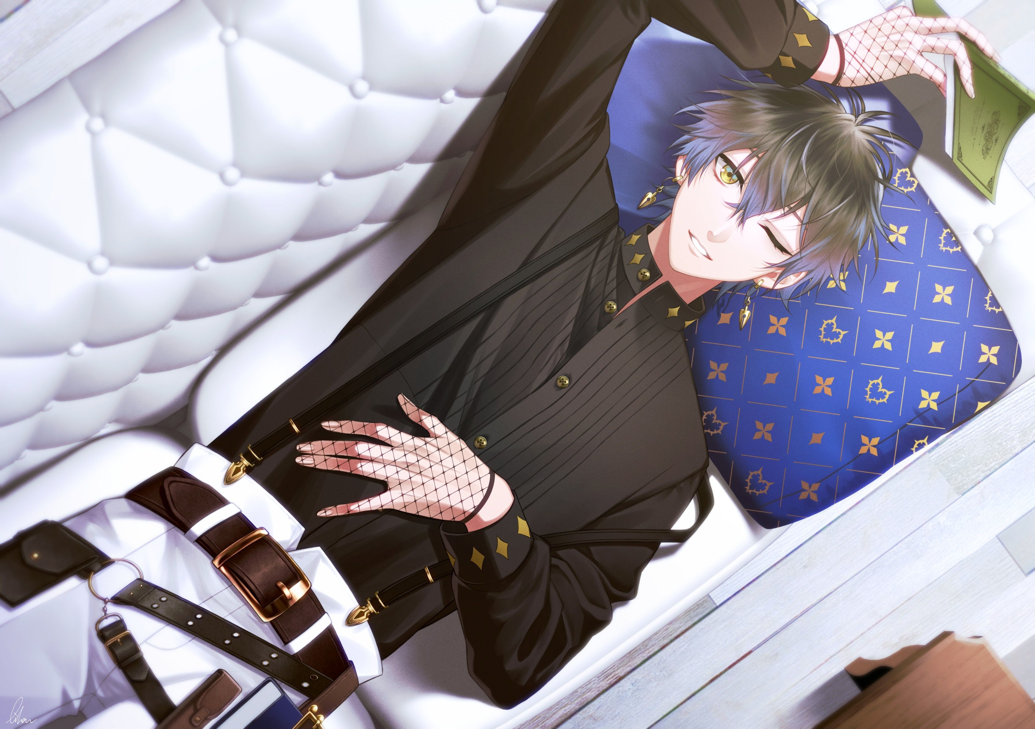 3384x2385 Anime virtual youtuber HD ike eveland luxiem Gaming Mat Desk