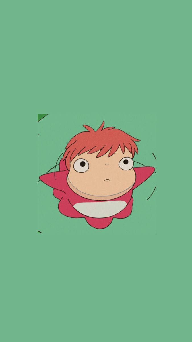 675x1200 Ponyo Green Background Wallpaper