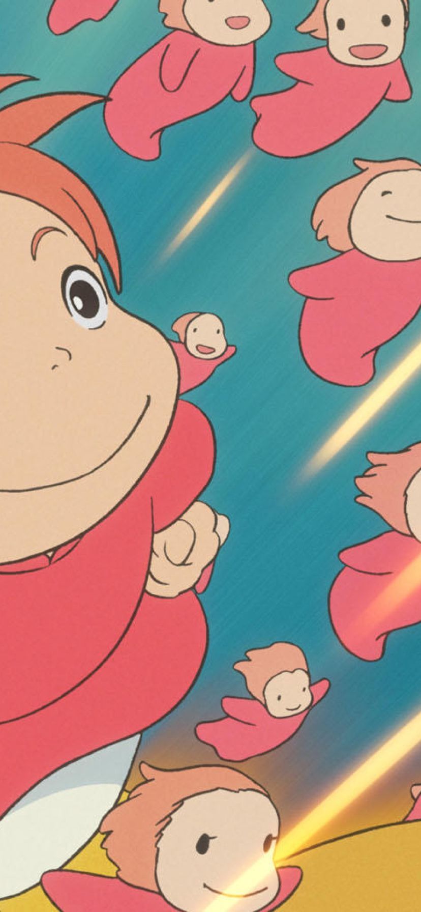 828x1792 Ponyo Flying Wallpaper