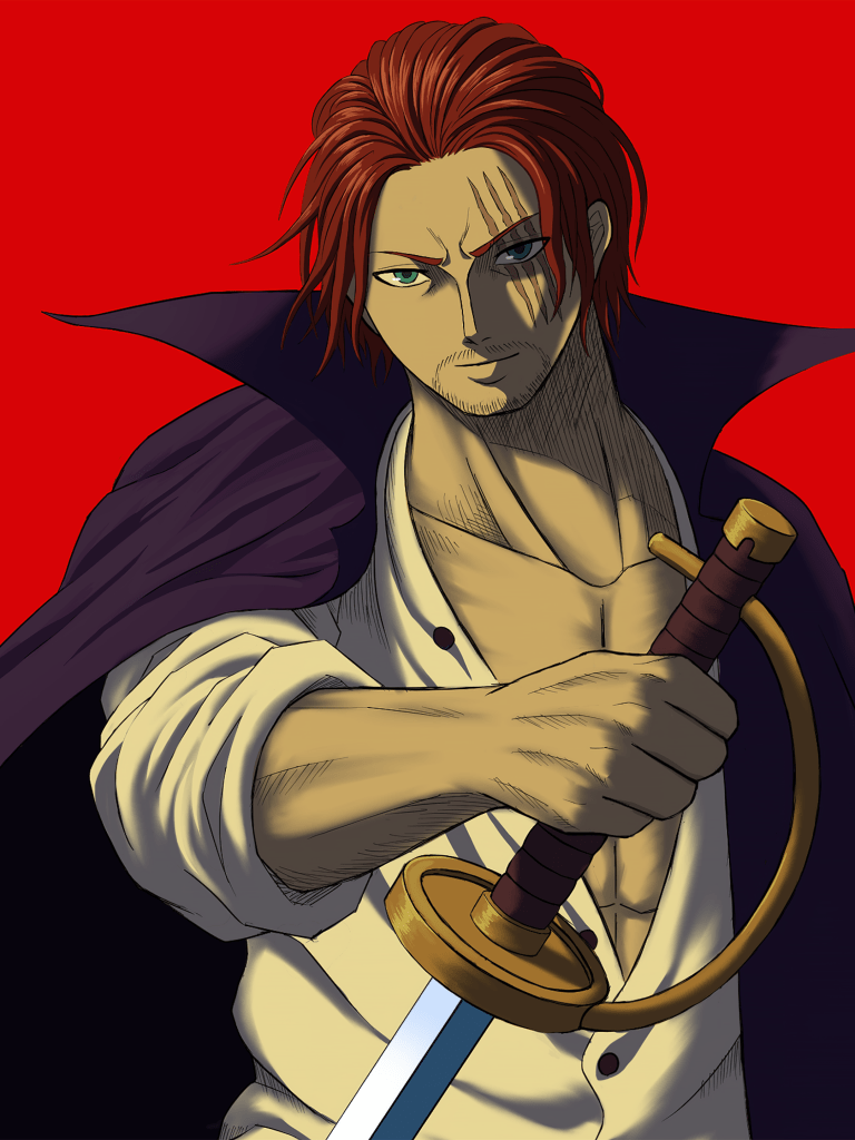 768x1024 Shanks Wallpaper 4K, One Piece, Red background, 5K