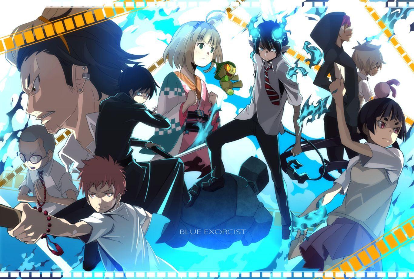 1366x919 Anime Blue Exorcist Rin Okumura Shiemi Moriyama Renzo Shima Ryuji