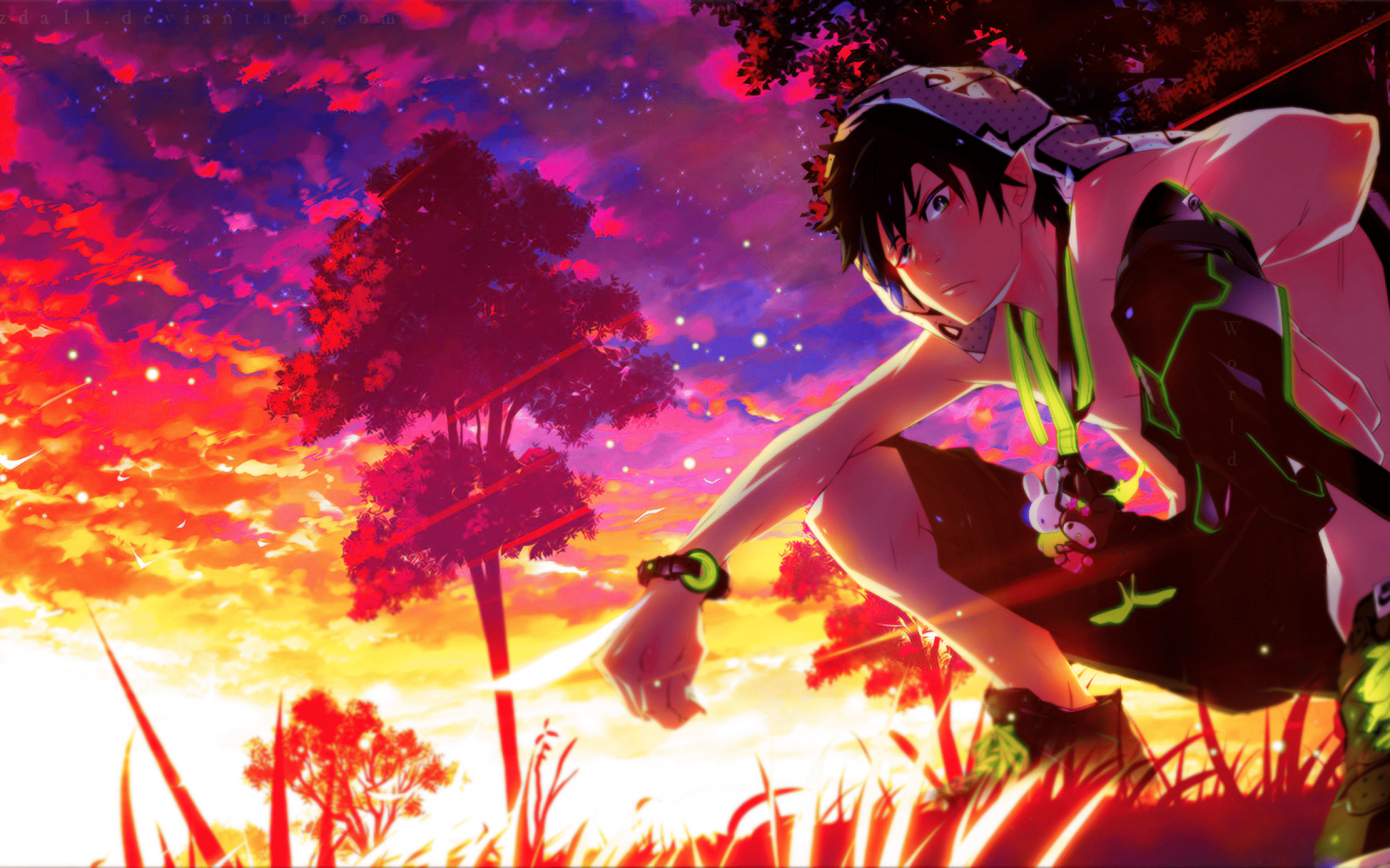 2560x1600 Download 2560x1600 Ao No Exorcist, Rin Okumura, Scenic, Blue