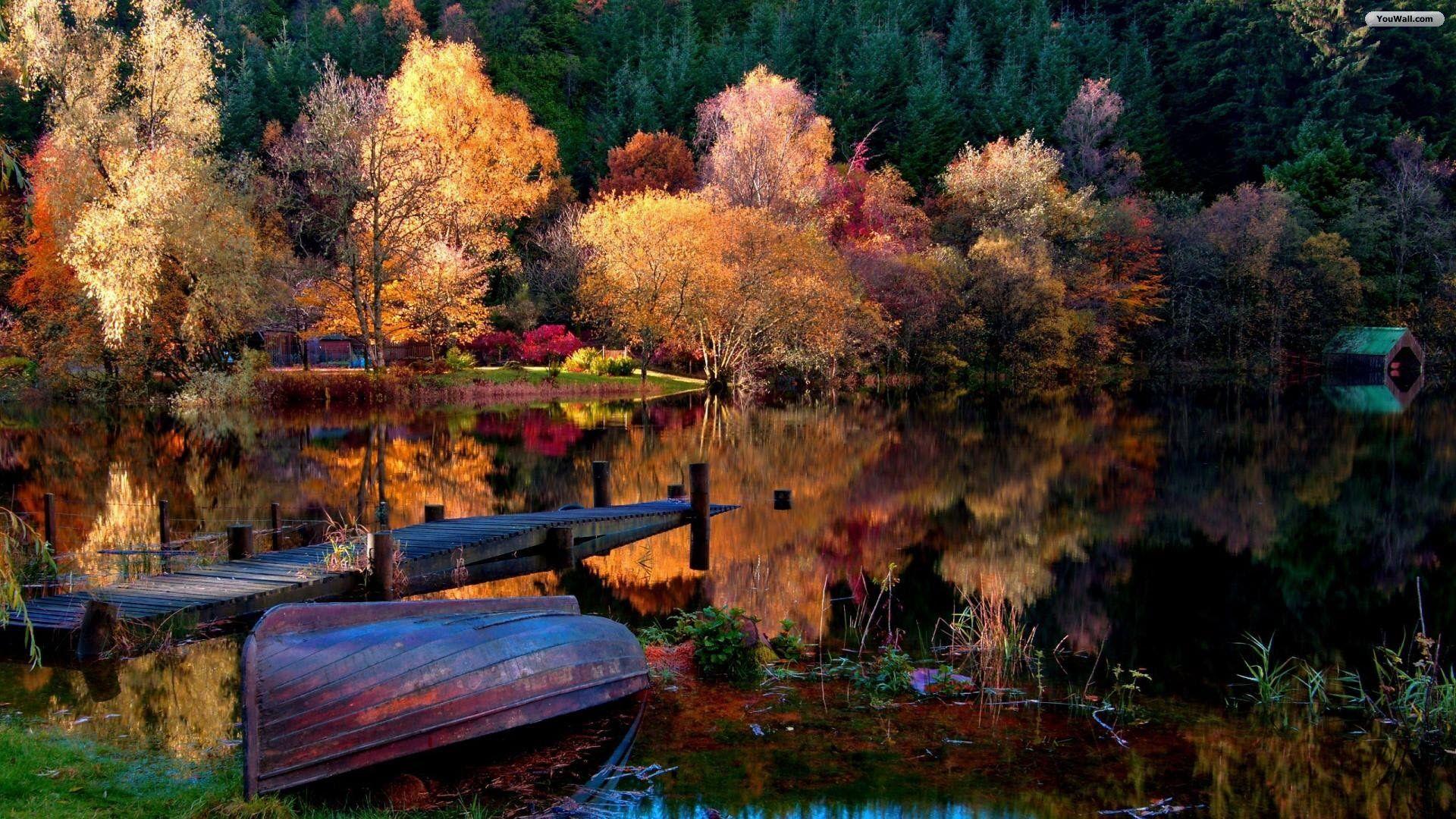 1920x1080 Free download YouWall Autumn Lake Wallpaper
