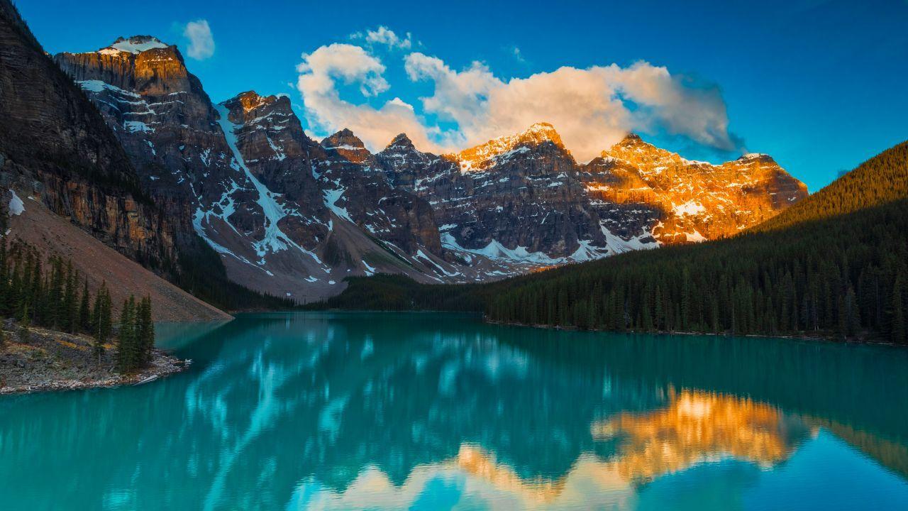1280x720 Wallpaper Moraine Lake, Landscape, Banff National Park, Alberta