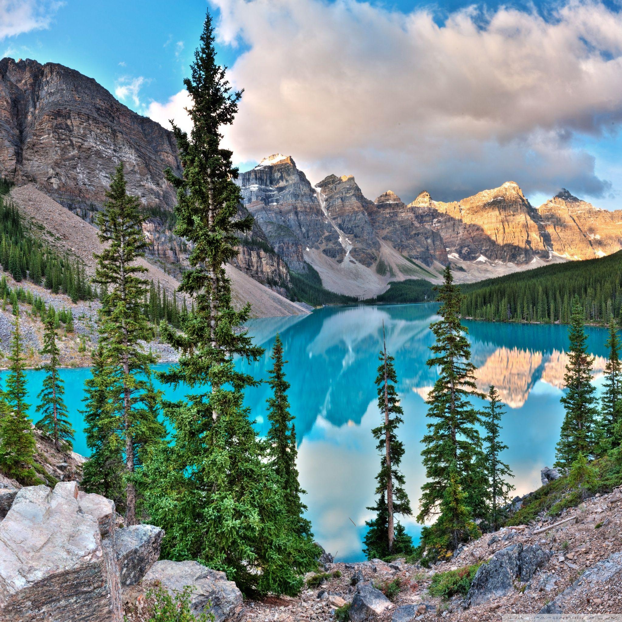 2048x2048 Moraine Lake Ultra HD Desktop Background Wallpaper for 4K UHD TV