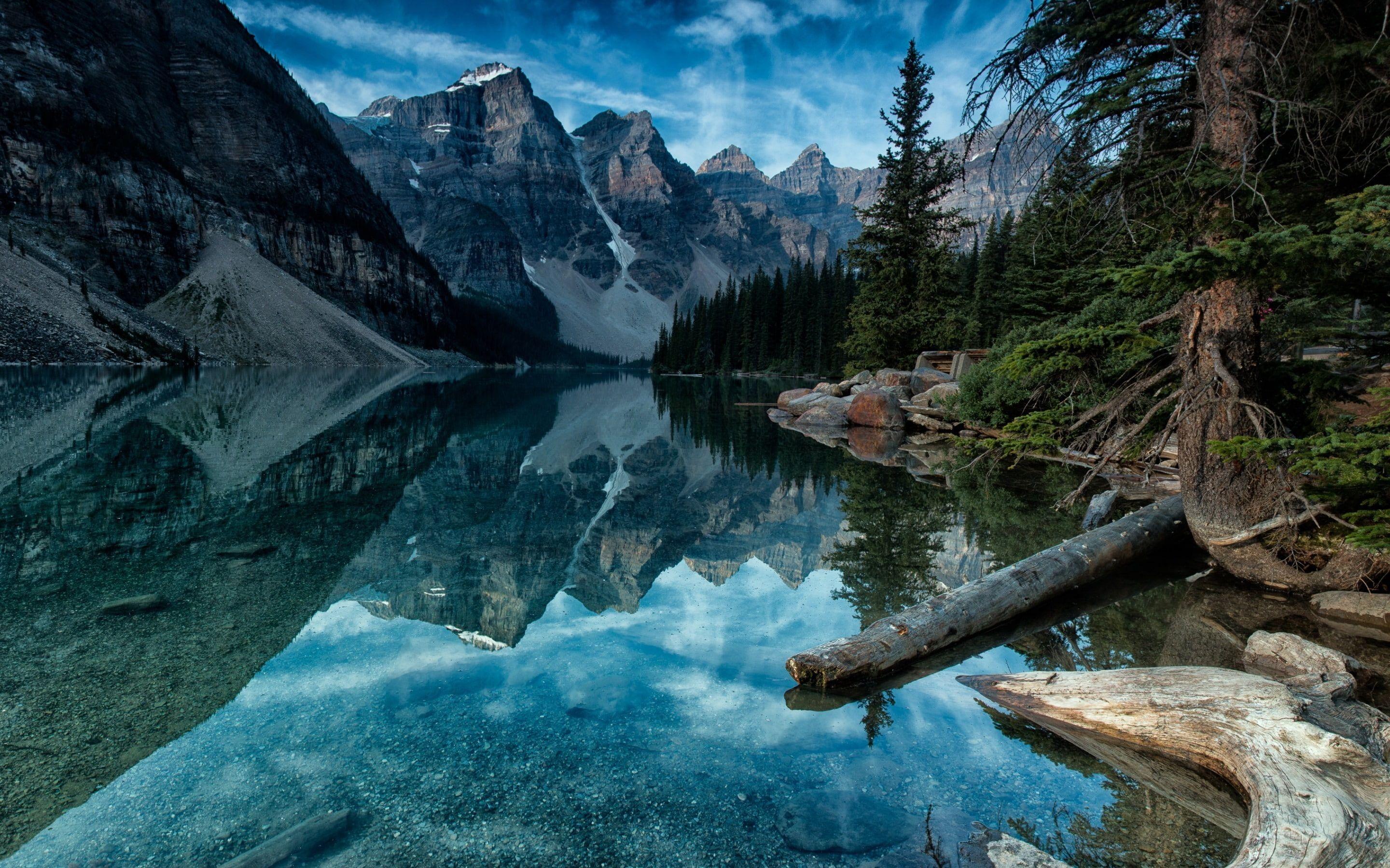 2880x1800 Moraine Lake Alberta Canada, moraine lake, lake, mountains