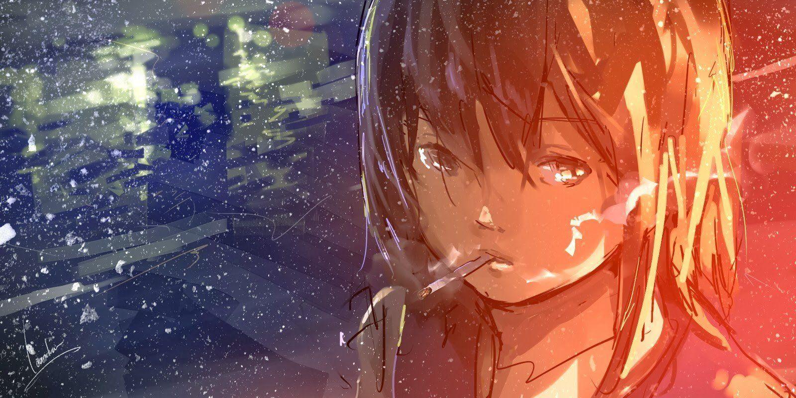 1600x800 sketches, Smoking, Cigarettes, Drawing, Paint splatter, Anime