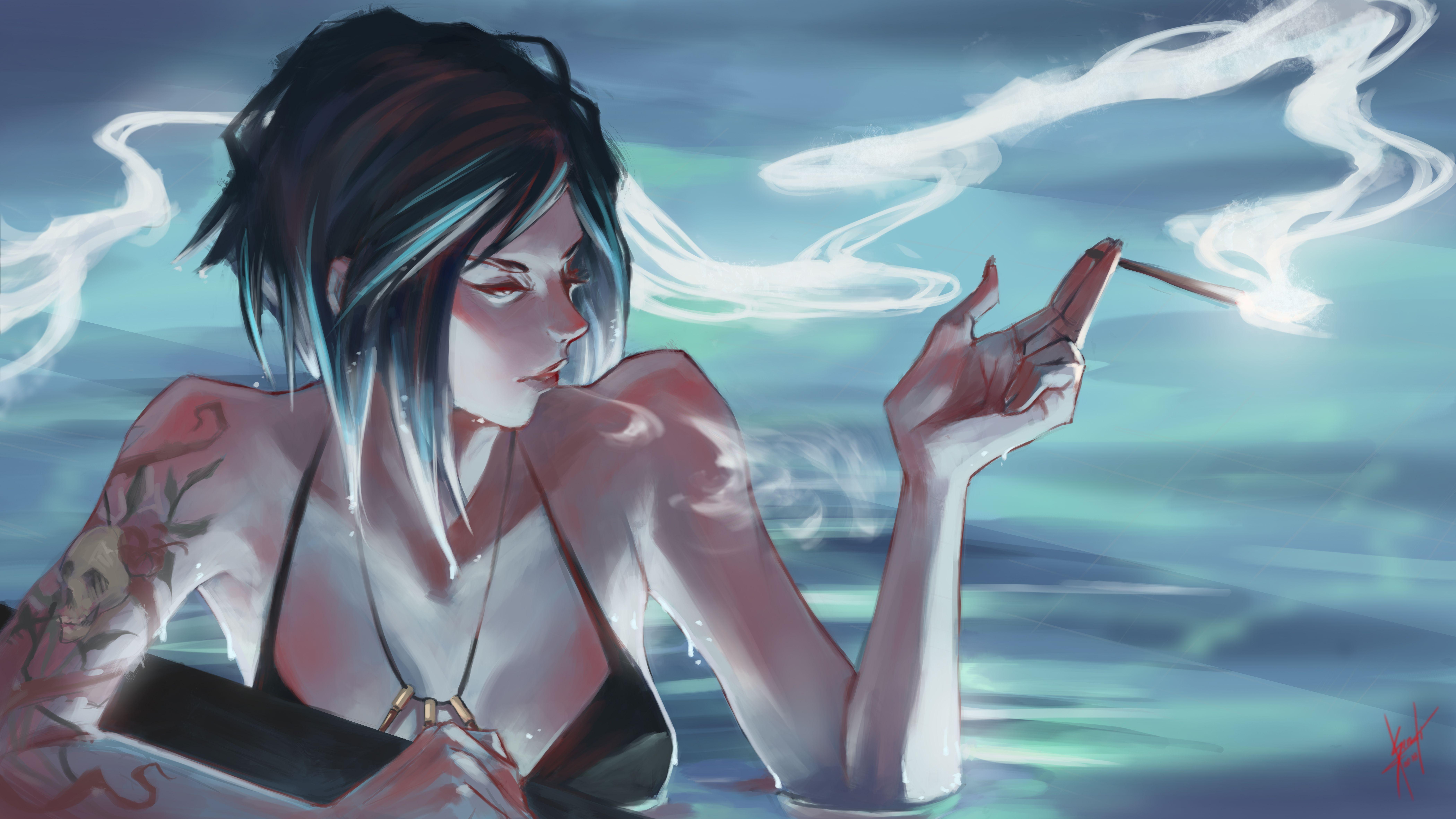 8400x4725 Girl Smoking Cigarette 8k HD 4k Wallpaper, Image, Background, Photo and Picture