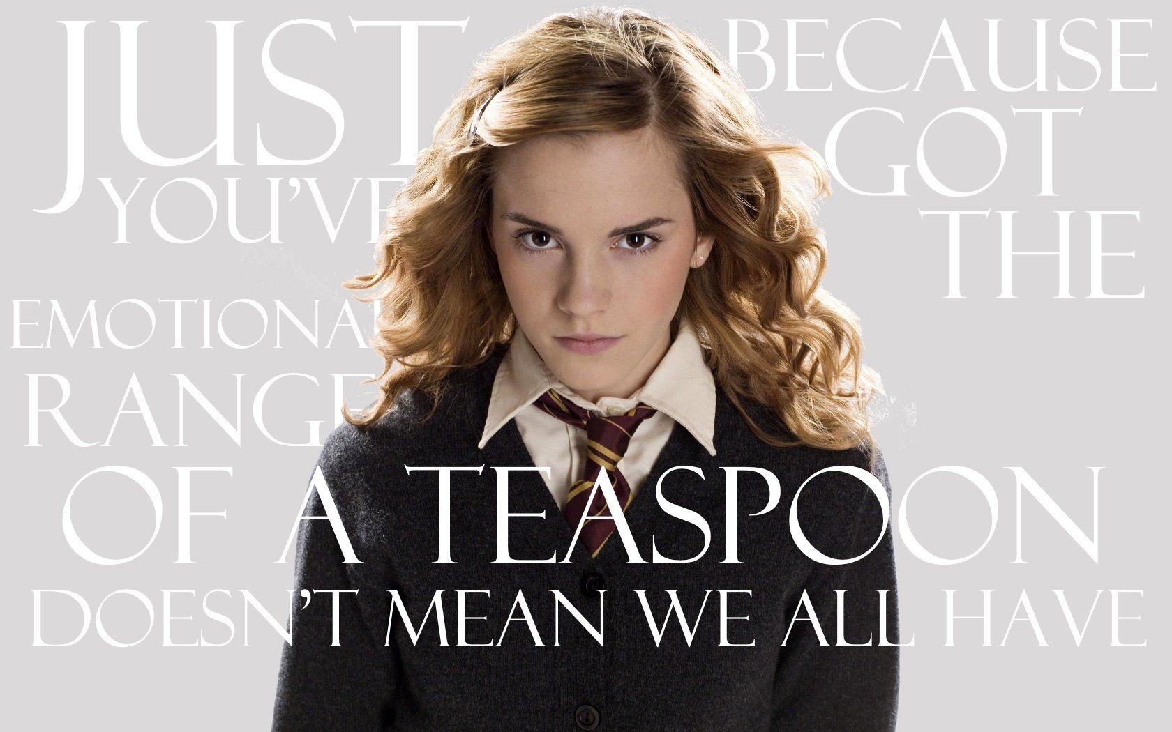 1680x1050 Emotional Range of a Teaspoon Hermione Quote Wallpaper