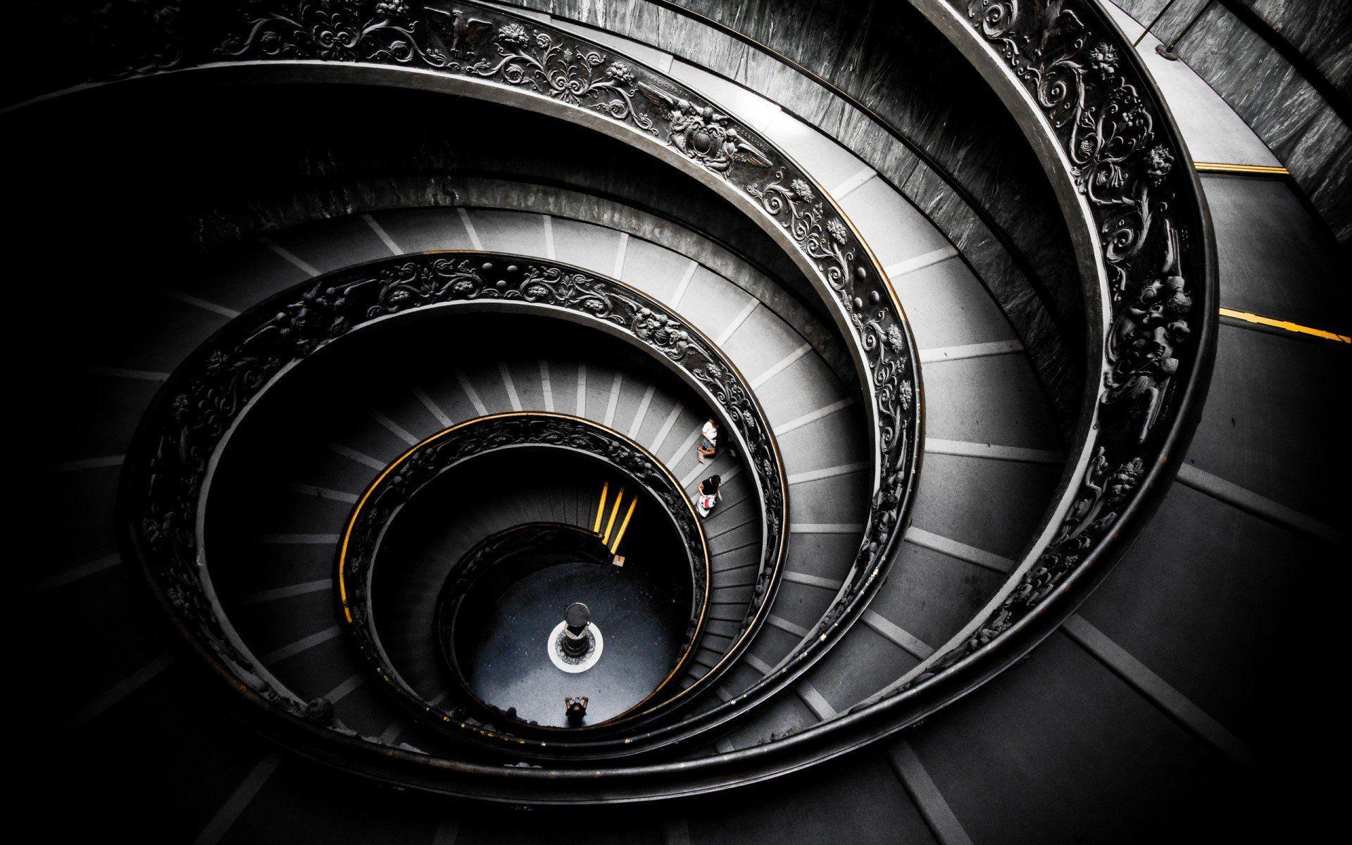 1920x1200 stairs, Handrail, Vatican City, Museum, Tourism, Architecture