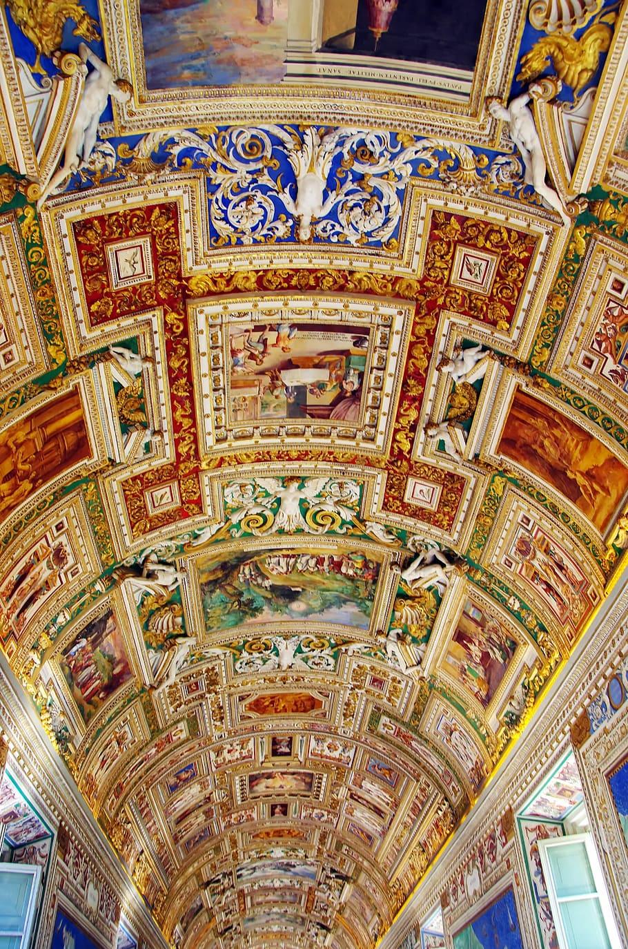 910x1374 HD wallpaper: Italy, Rome, Vatican, Museum, Ceiling, fresco