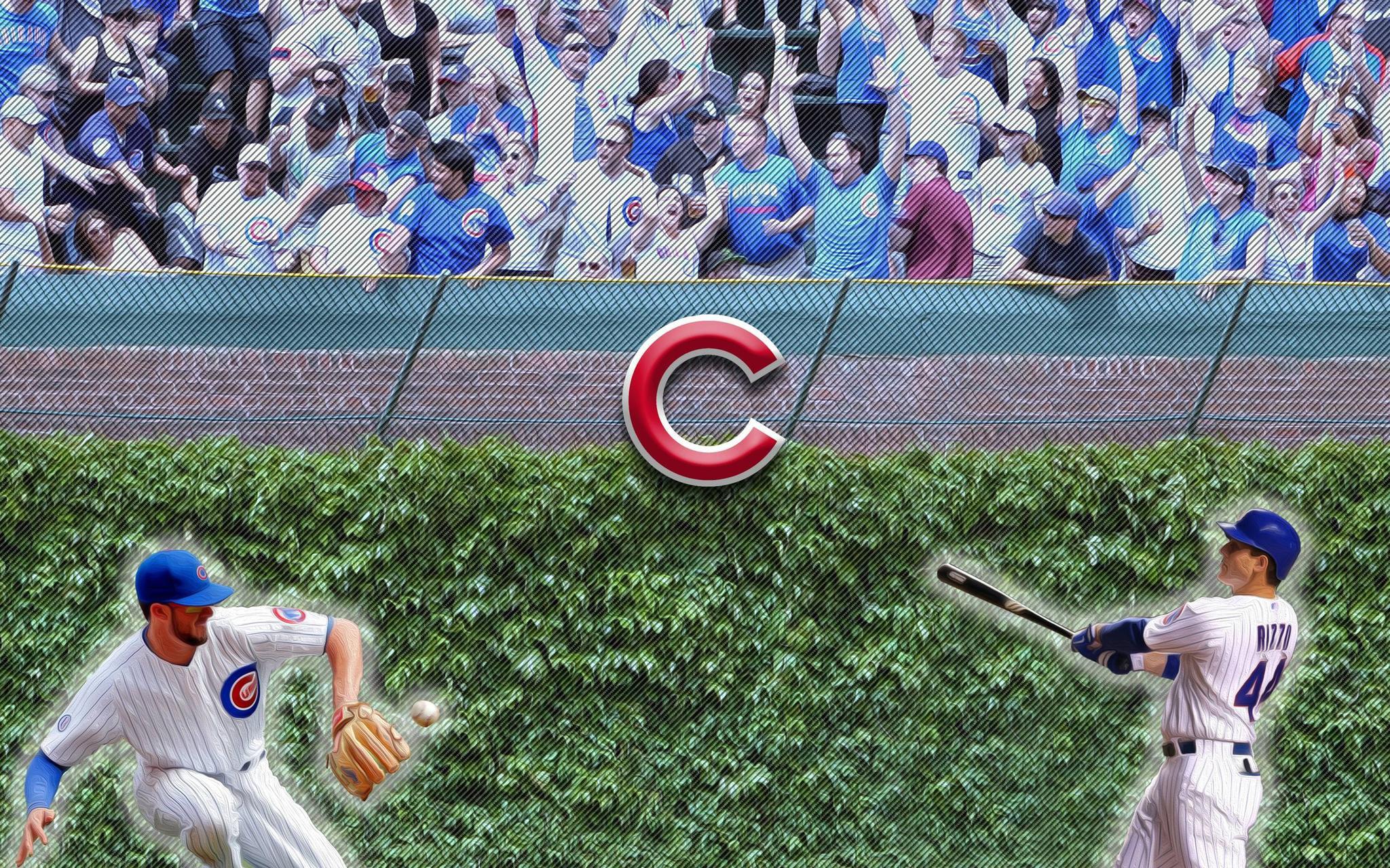 2048x1280 Cubs wallpaper featuring Kris Bryant and Anthony Rizzo