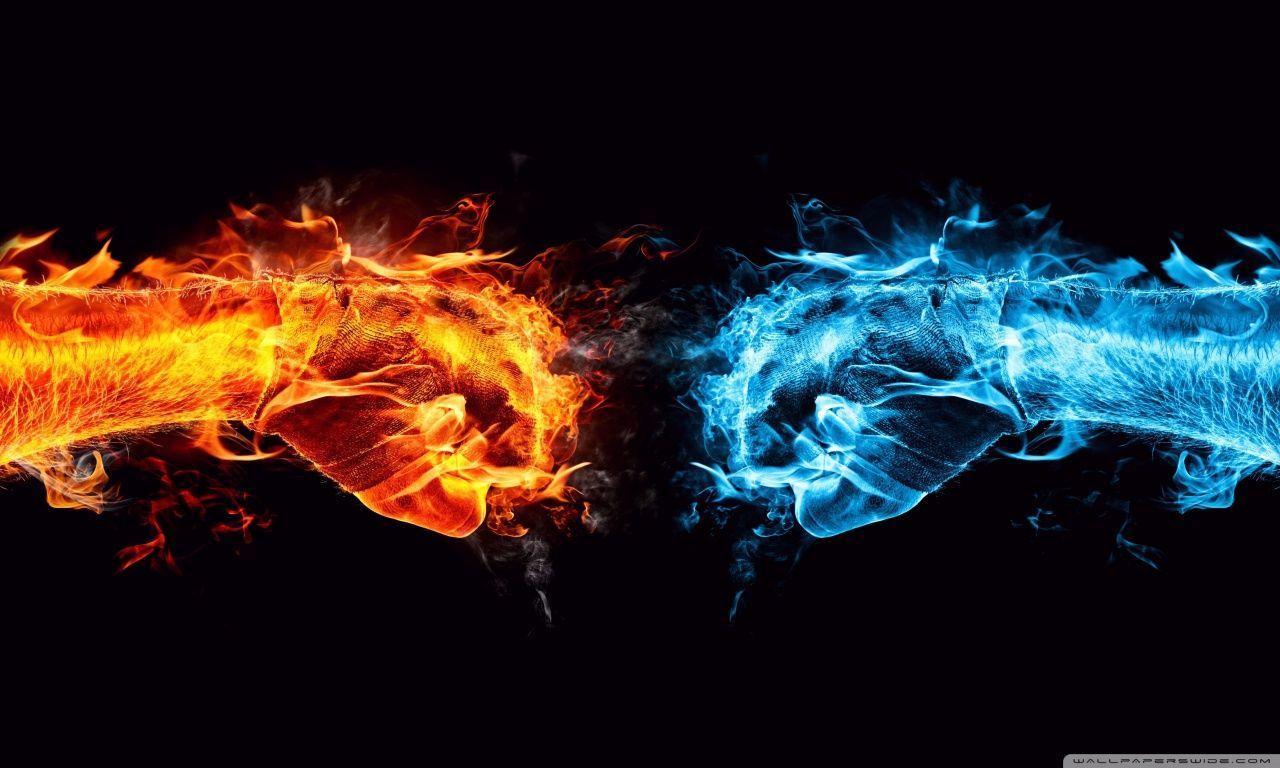 1280x768 Fire Fist vs Water Fist HD desktop wallpaper : High Definition