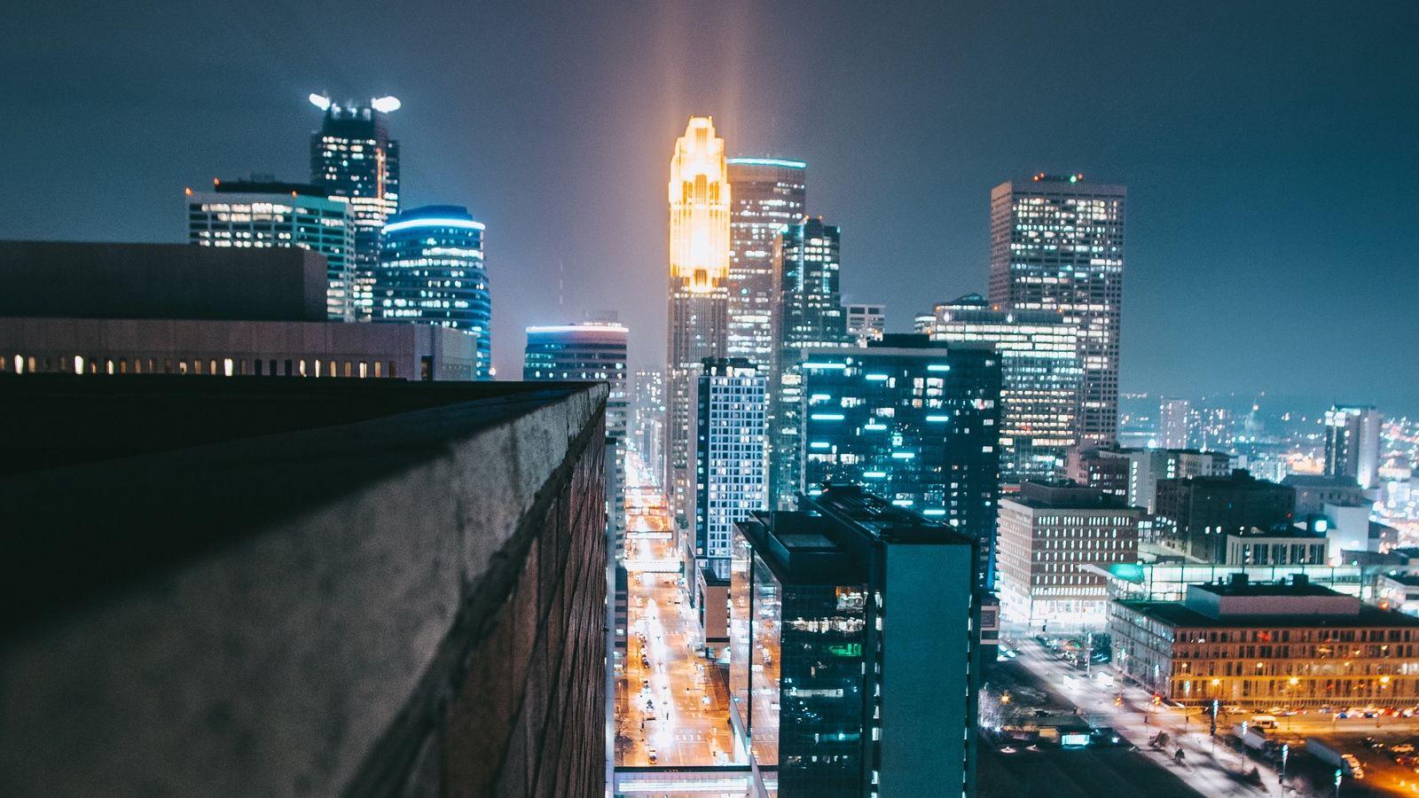1600x900 Download wallpaper 1600x900 city, night, lighting, street